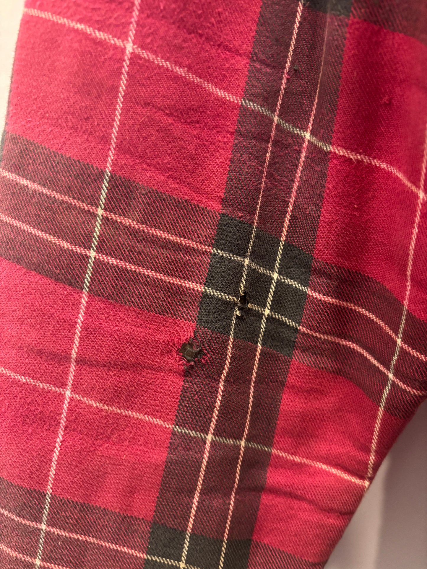 St. Johns Bay Mens Jacket Vintage Plaid Button - Red - Large - Very Good