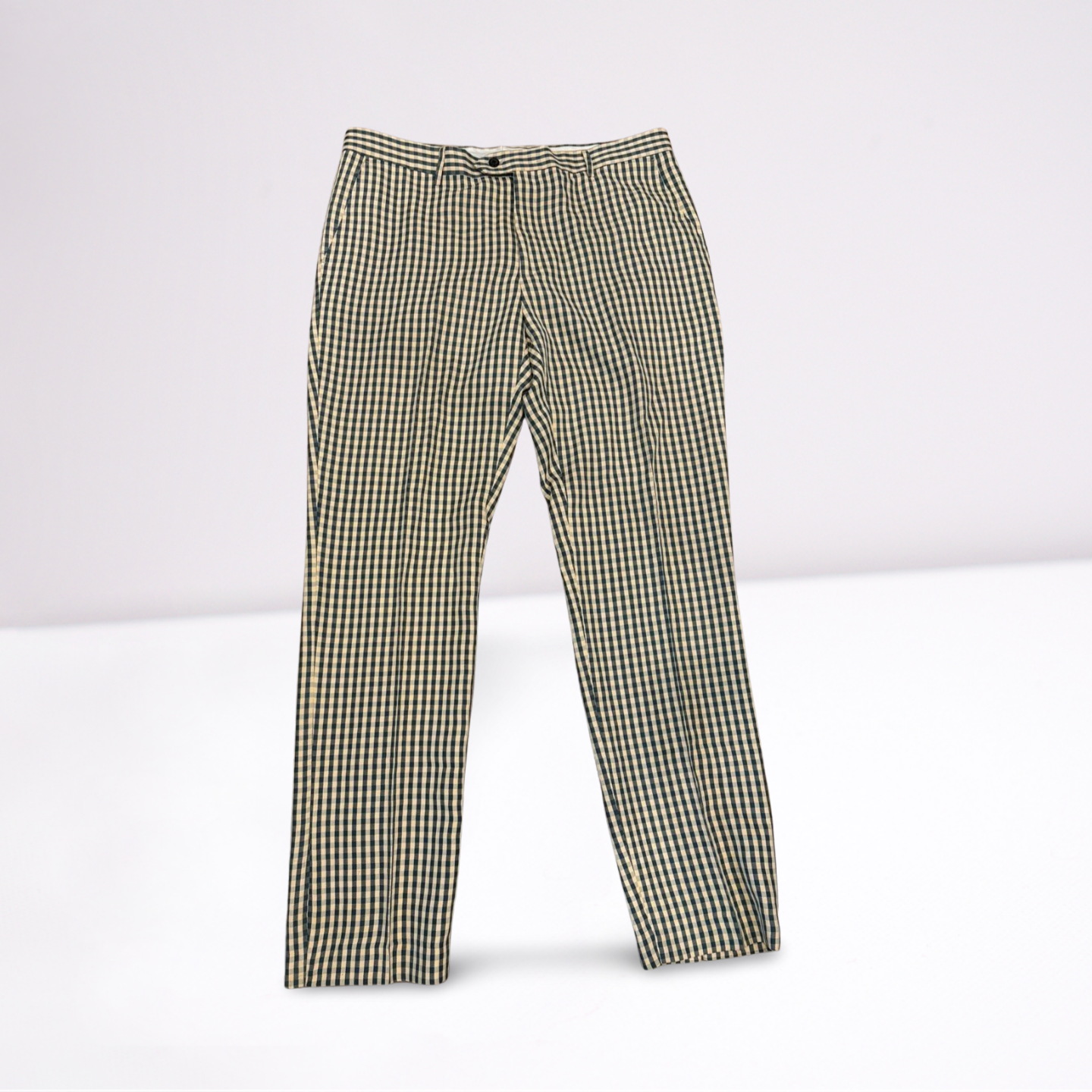 Kent & Park Mens Trousers Plaid Pants - Slate BlueWhite - 38x32 - Very good