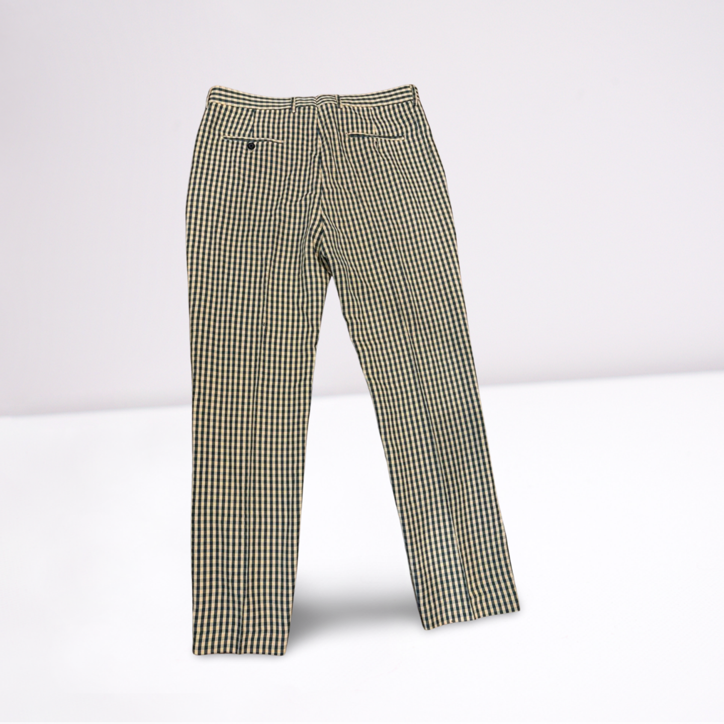 Kent & Park Mens Trousers Plaid Pants - Slate BlueWhite - 38x32 - Very good