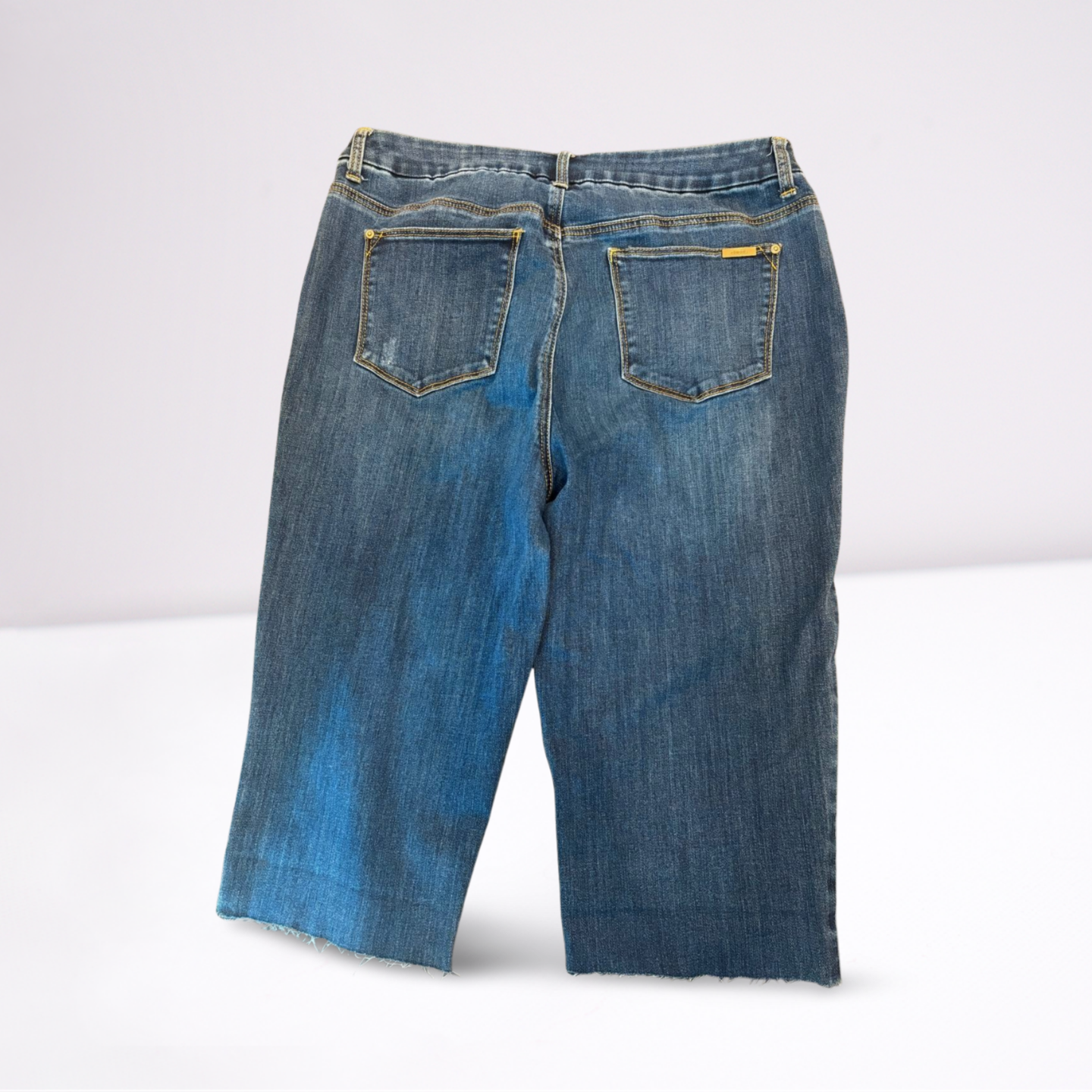 Chicos Womens Capri Pants Cut-Off Denim - blue - 1 - Very good