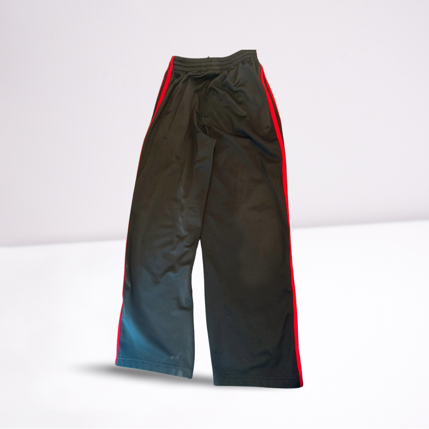 Adidas Youth Boys Sweatpant Relaxed Striped Active - BlackRed - Medium - Very Good