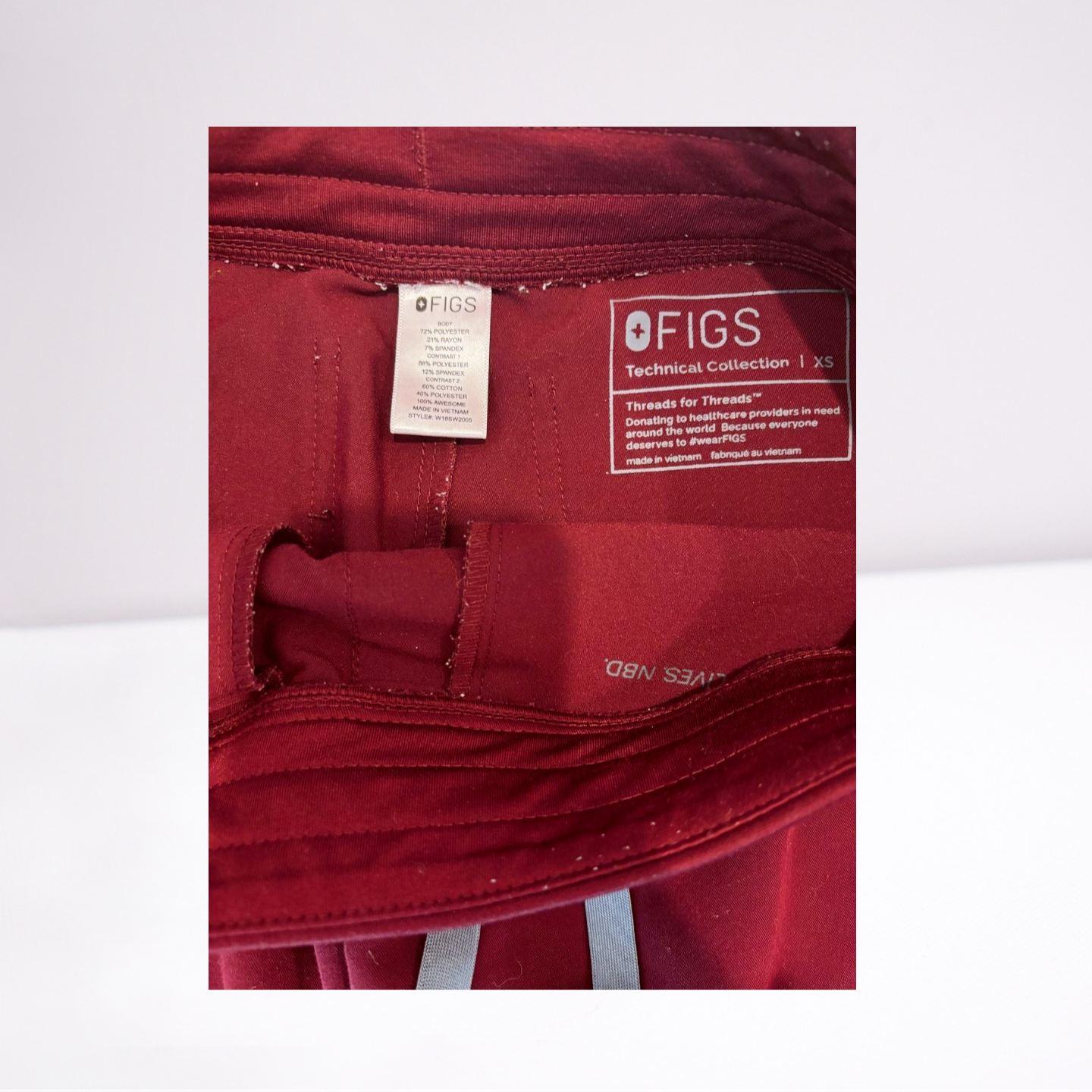 Figs Womens Scrub Pants Nursing - maroon - XS - Very good