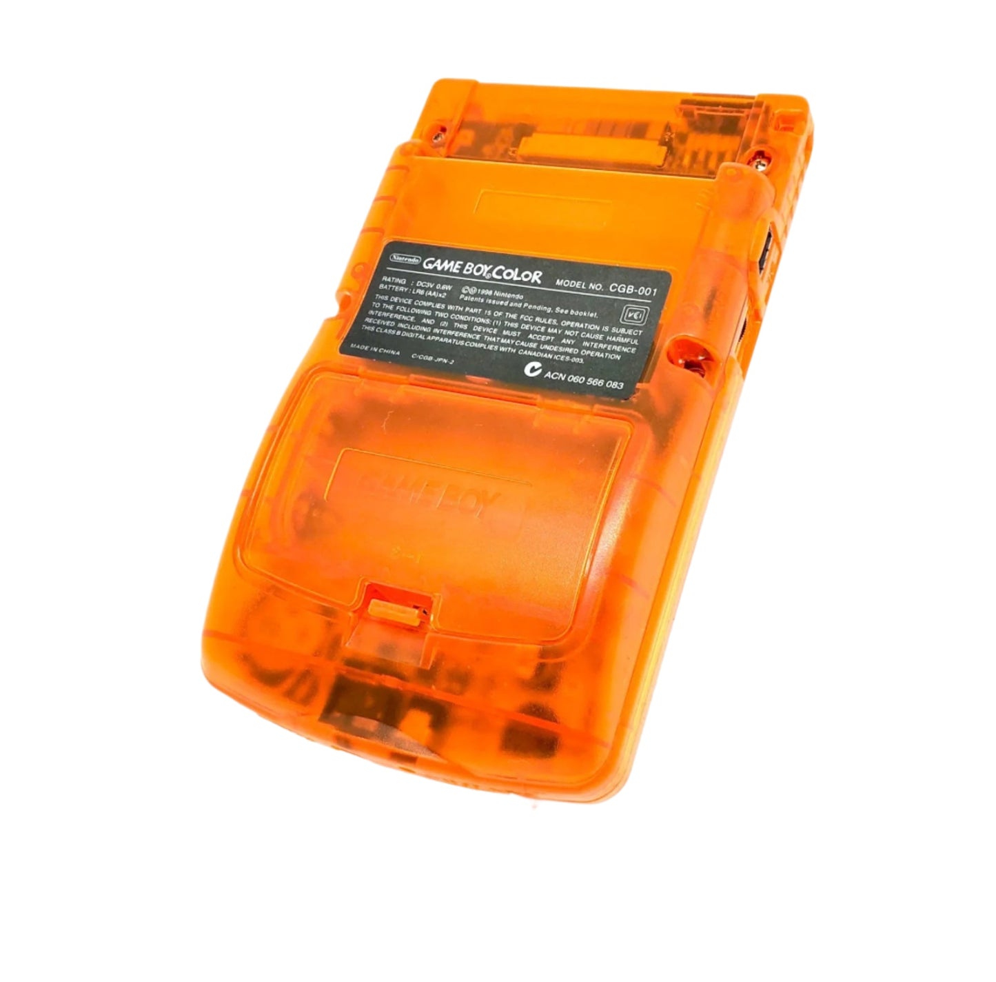 Nintendo Game Boy Color Video Game Console - Transparent Orange - AMOLED XL LCD Touch Screen - Custom Built & Upgraded