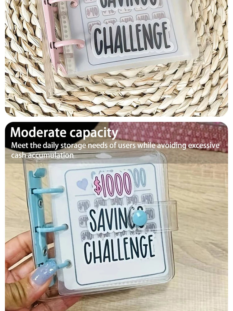 1000 Savings Challenge Binder - Money Saving Binder Book for Flexible Budgeting & Reusable Savings Challenges - Blue - New