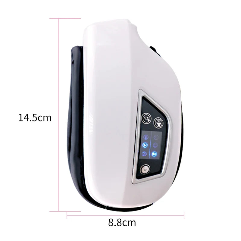 Smart Eye Massager with Heat - Air Pressure, Vibration & Compression for Headaches & Relaxation - Bluetooth Music, Foldable & Portable - New