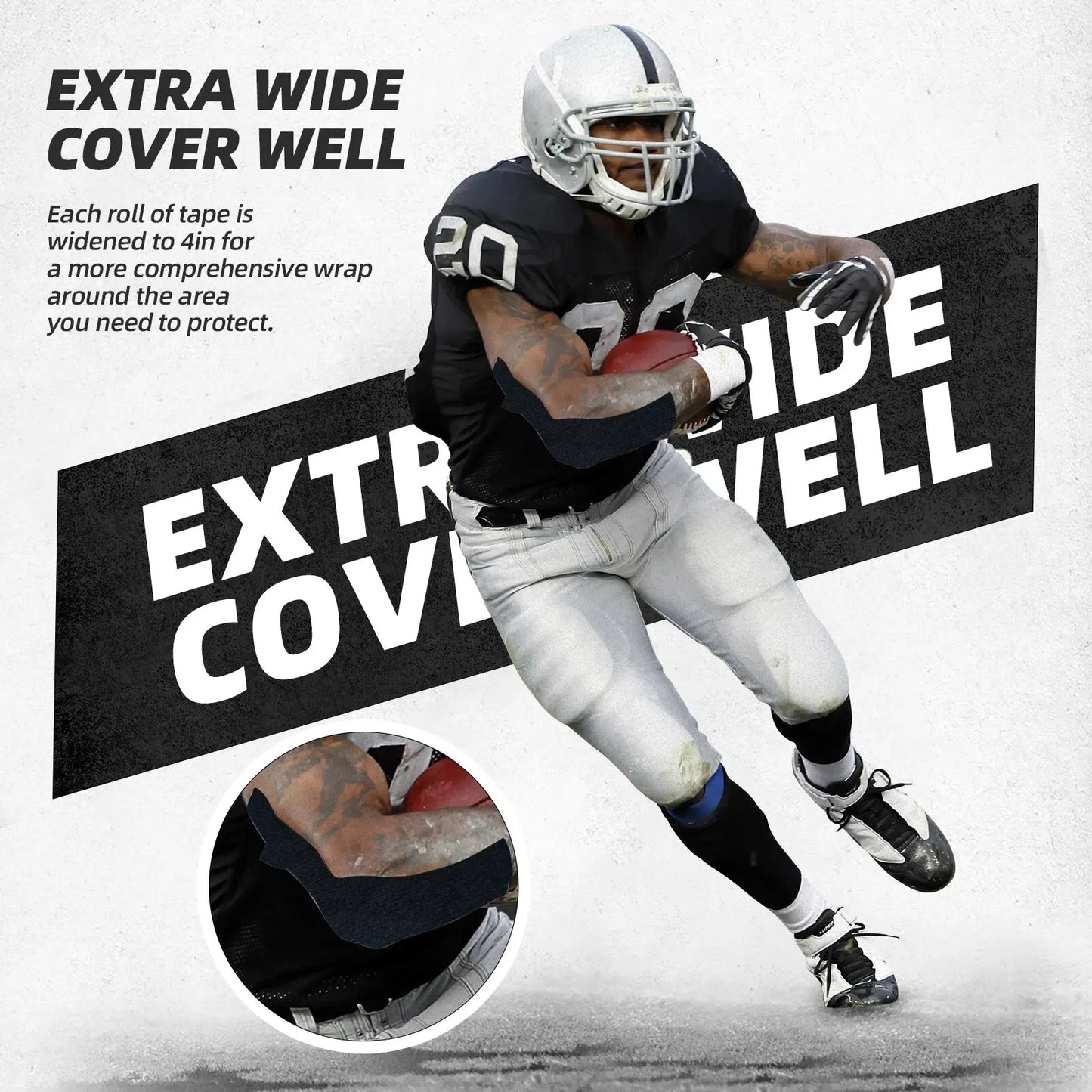 Pre-Cut Turf Tape - Sports Injury Prevention for Turf Burn, Scrapes, Cuts Abrasions - White - New