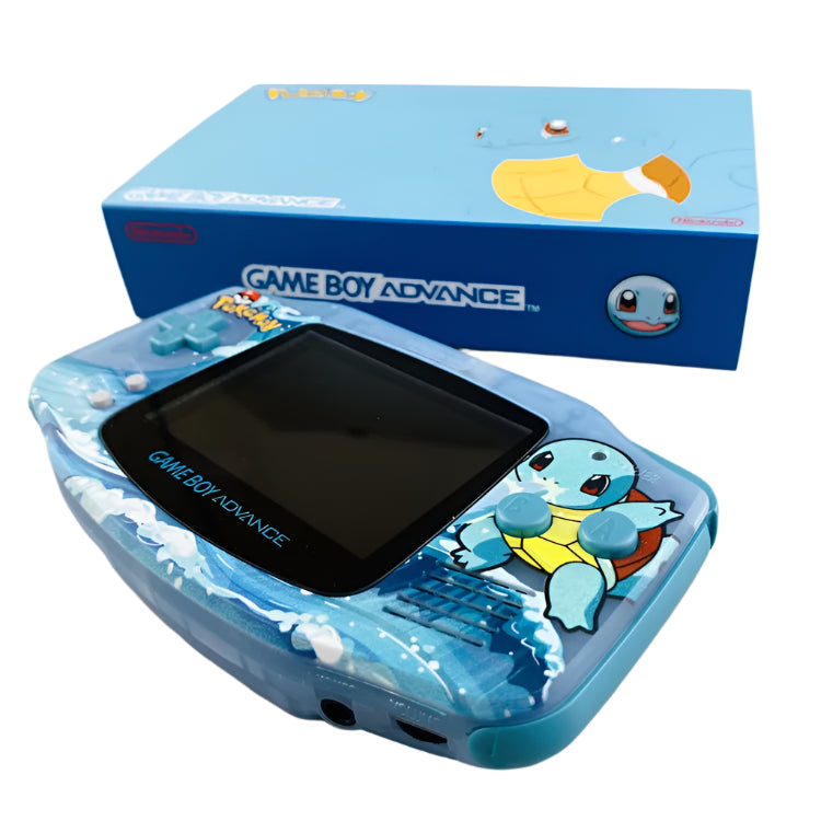 Nintendo Game Boy Advance Video Game Console - Blue - Pokemon Squirtle Edition - Custom Built