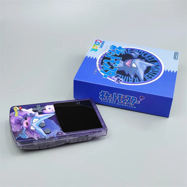Nintendo Game Boy Color Console - Clear Purple - Pokemon Haunter Edition - AMOLED XL LCD Touch Screen - Custom Built & Upgraded