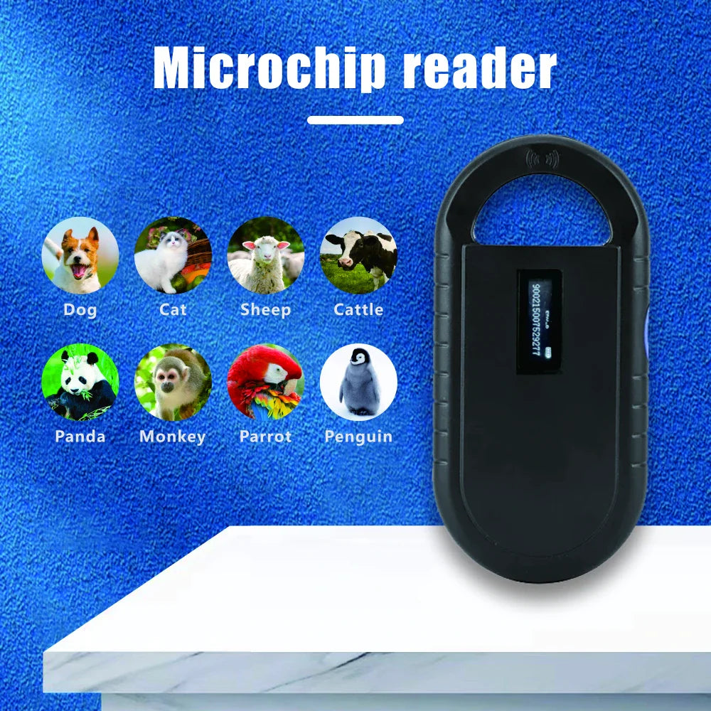 Handheld Pet ID Scanner Microchip Reader - 134.2kHz FDX-B ISO117845 Transponder - USB Rechargeable for Dogs, Pets - New