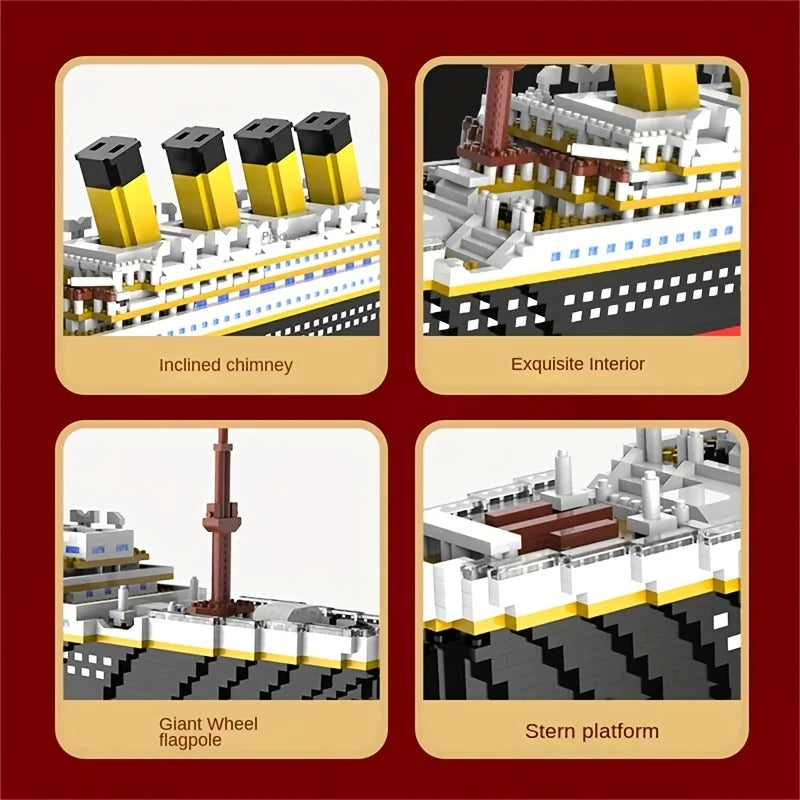 Titanic Ship Building Blocks Minibrick Set - 1878 Pcs DIY Iceberg & Shipwreck Model - LEGO Compatible - New