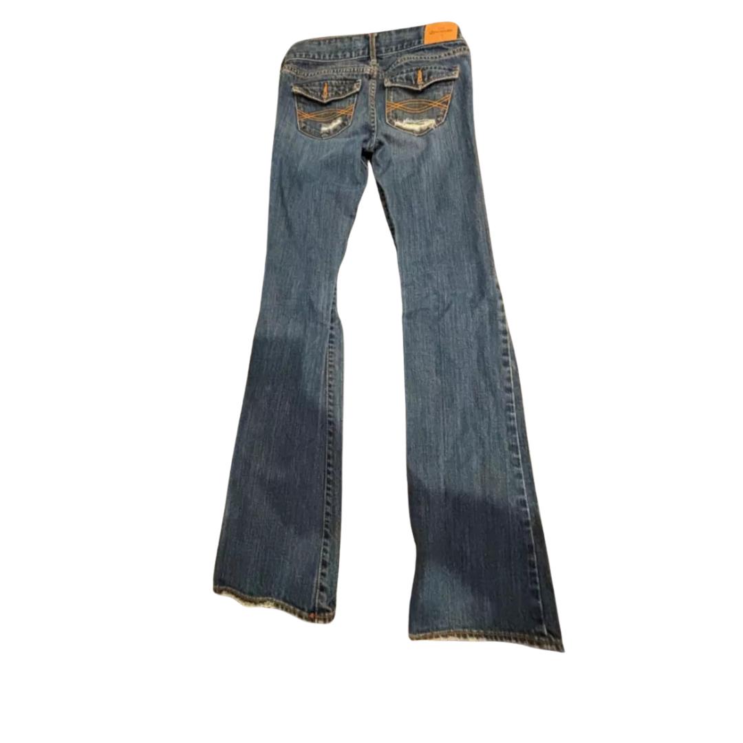 Abercrombie & Fitch Womens Jeans Denim Medium Wash Slightly Distressed - Blue - 14 - Very Good