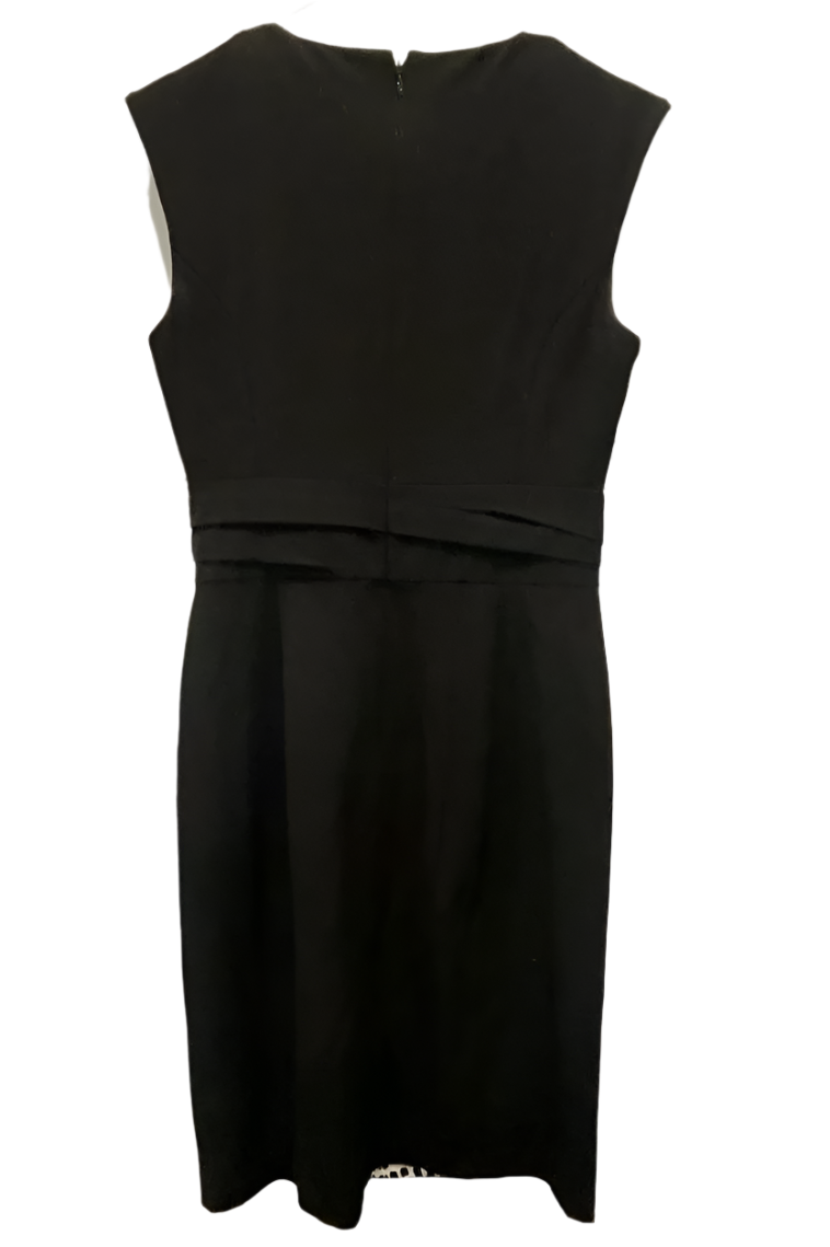 White House Black Market Womens Dress Sheath Leopard Satin Lining - Black - 2 - Like New