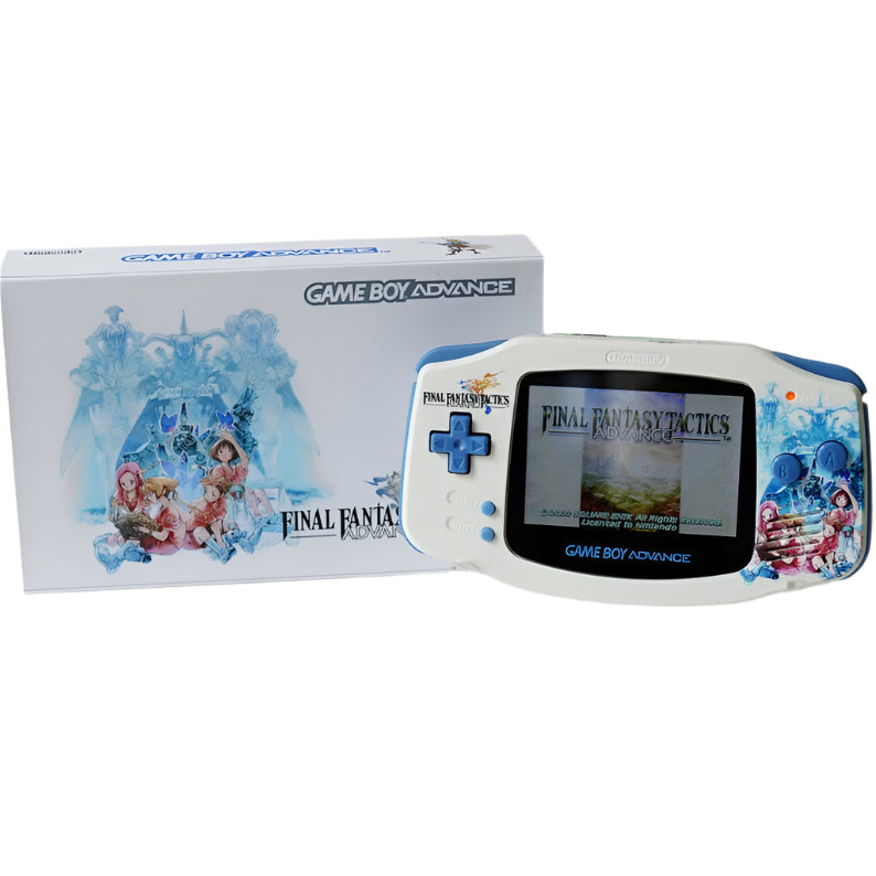 Nintendo Game Boy Advance Video Game Console - WhiteBlue - Final Fantasy Tactics Edition - Custom Built
