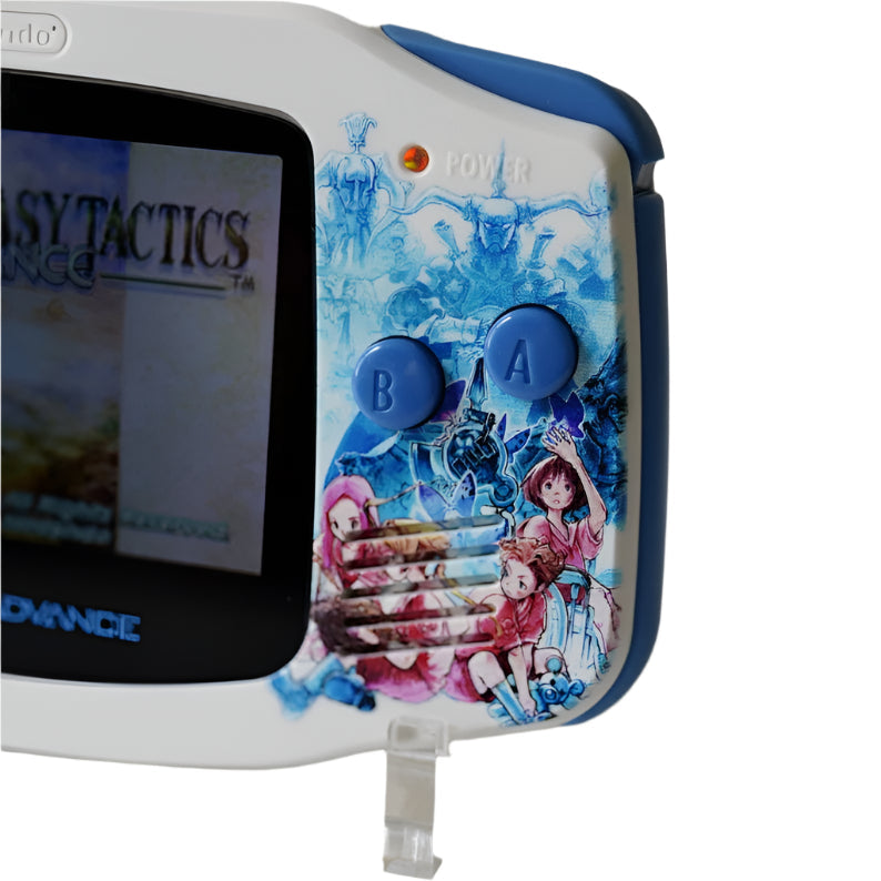 Nintendo Game Boy Advance Video Game Console - WhiteBlue - Final Fantasy Tactics Edition - Custom Built
