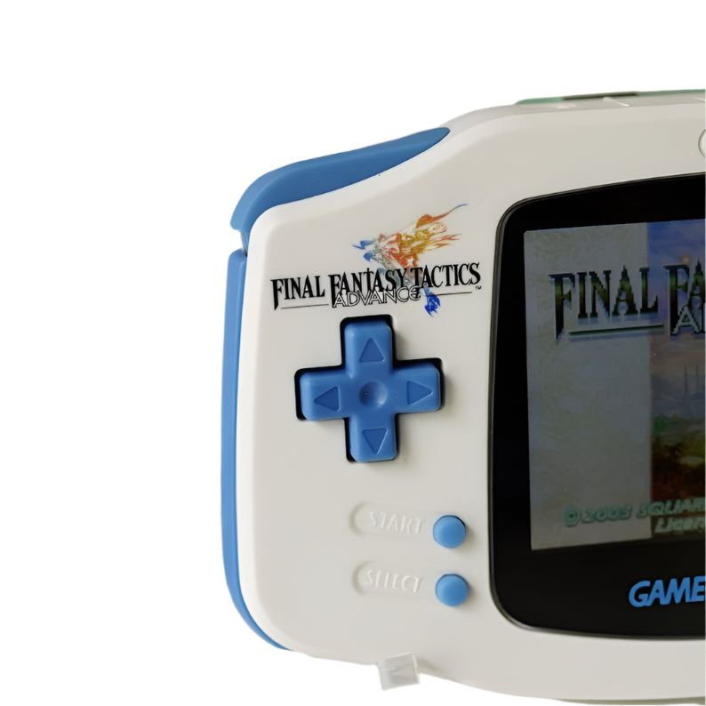 Nintendo Game Boy Advance Video Game Console - WhiteBlue - Final Fantasy Tactics Edition - Custom Built