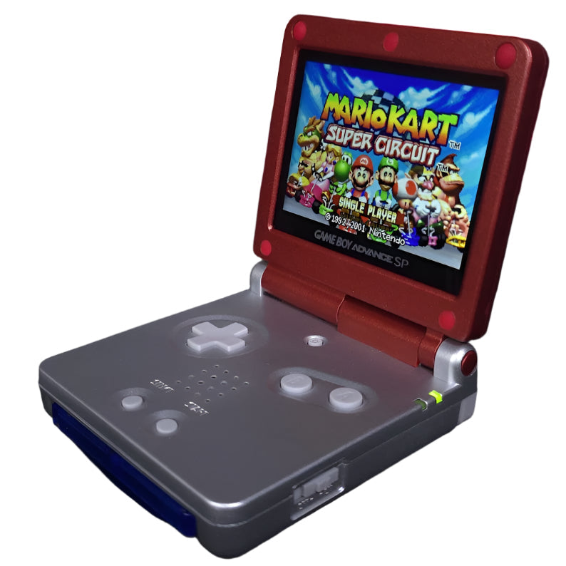 Nintendo Game Boy Advance SP Console - RedSilver - Super Mario Edition M Edition - Custom Built