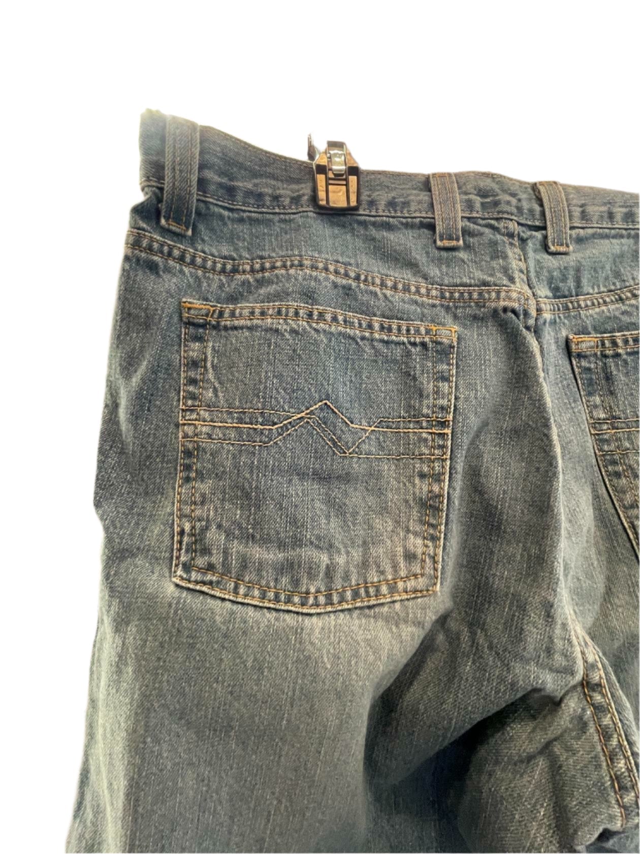 Red Camel Mens Jeans Distressed Denim Medium Wash Bootcut - Blue - 38X30 - Good