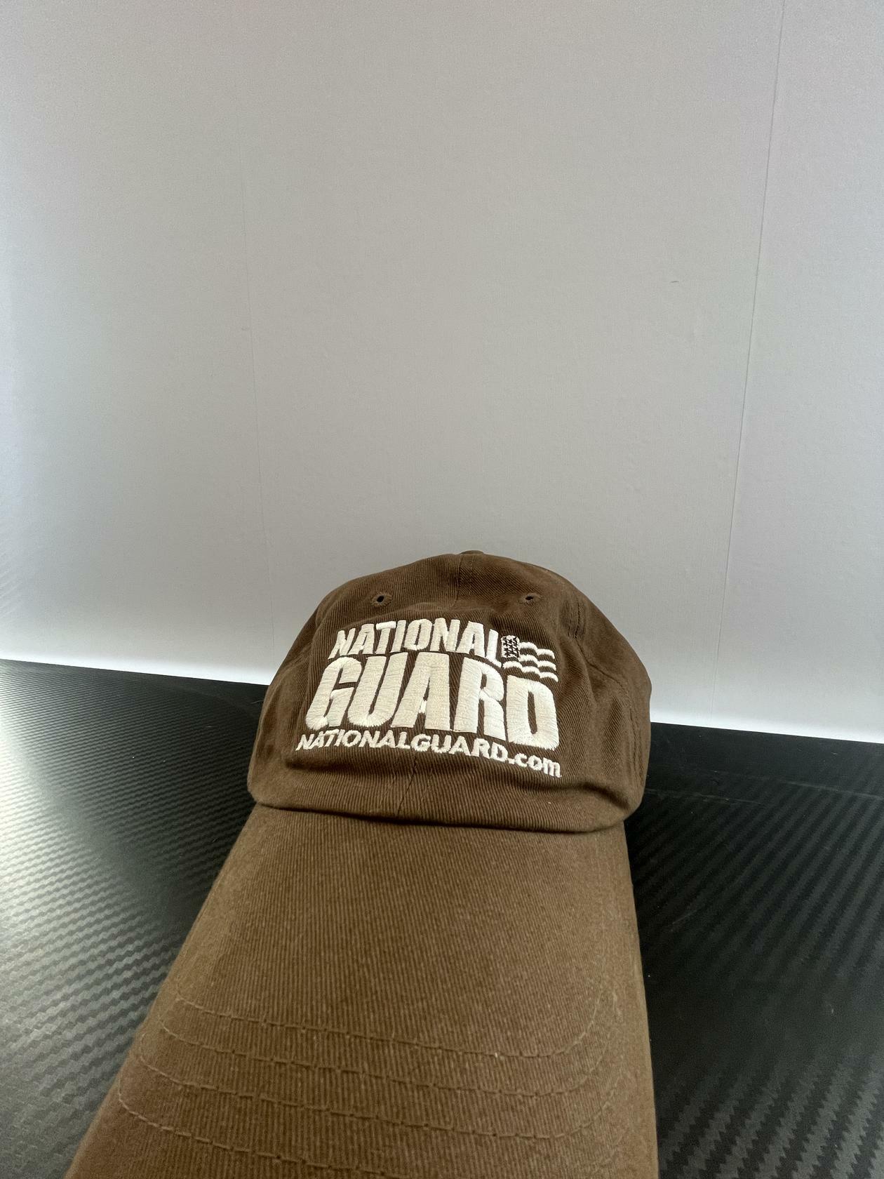 Unisex Adjustable Baseball Cap Embroidered Military National Guard - Brown - Universal - Very Good