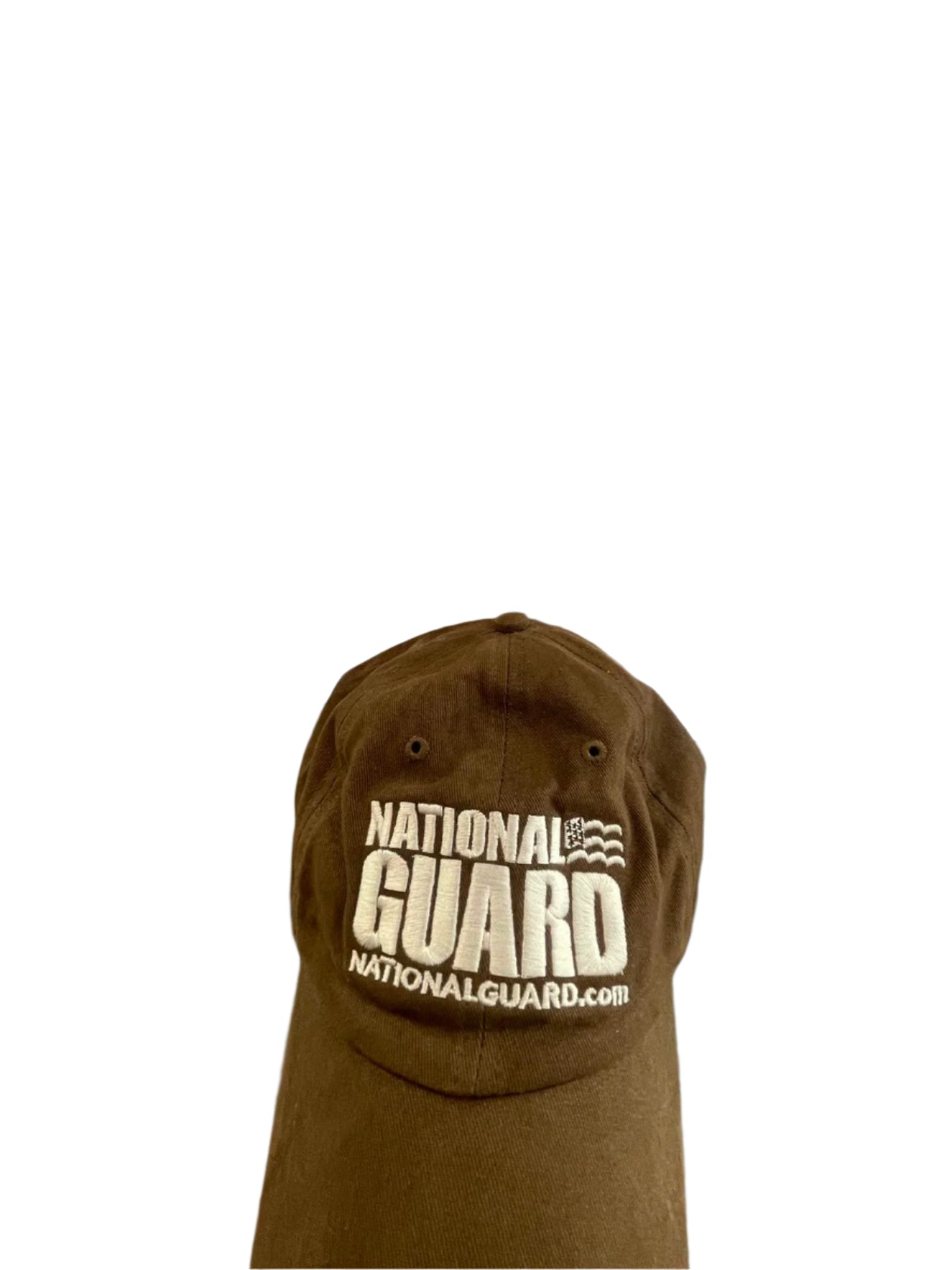 Unisex Adjustable Baseball Cap Embroidered Military National Guard - Brown - Universal - Very Good