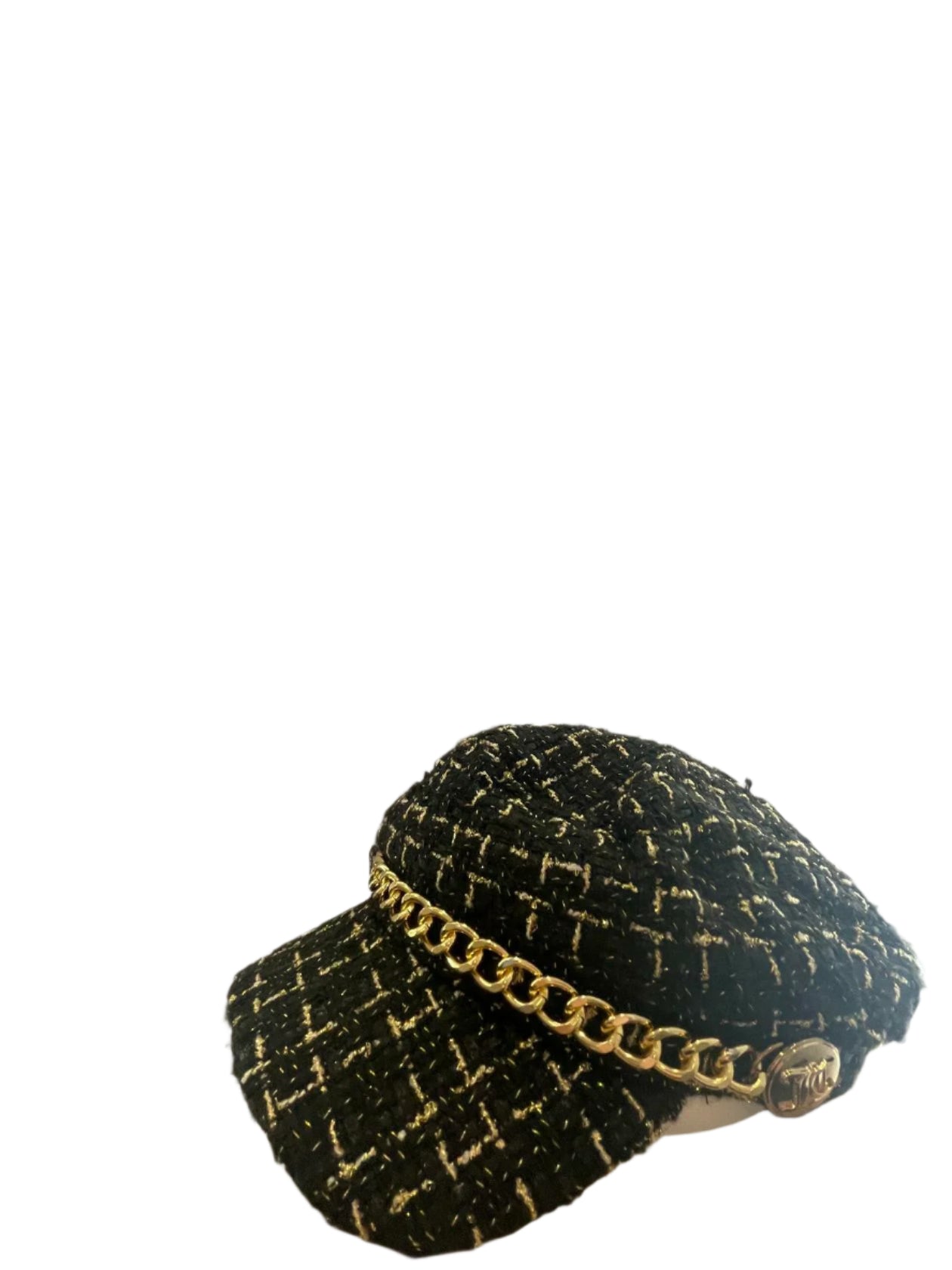 Juicy Couture Womens Newsboy Hat - Black/Gold - Universal - New