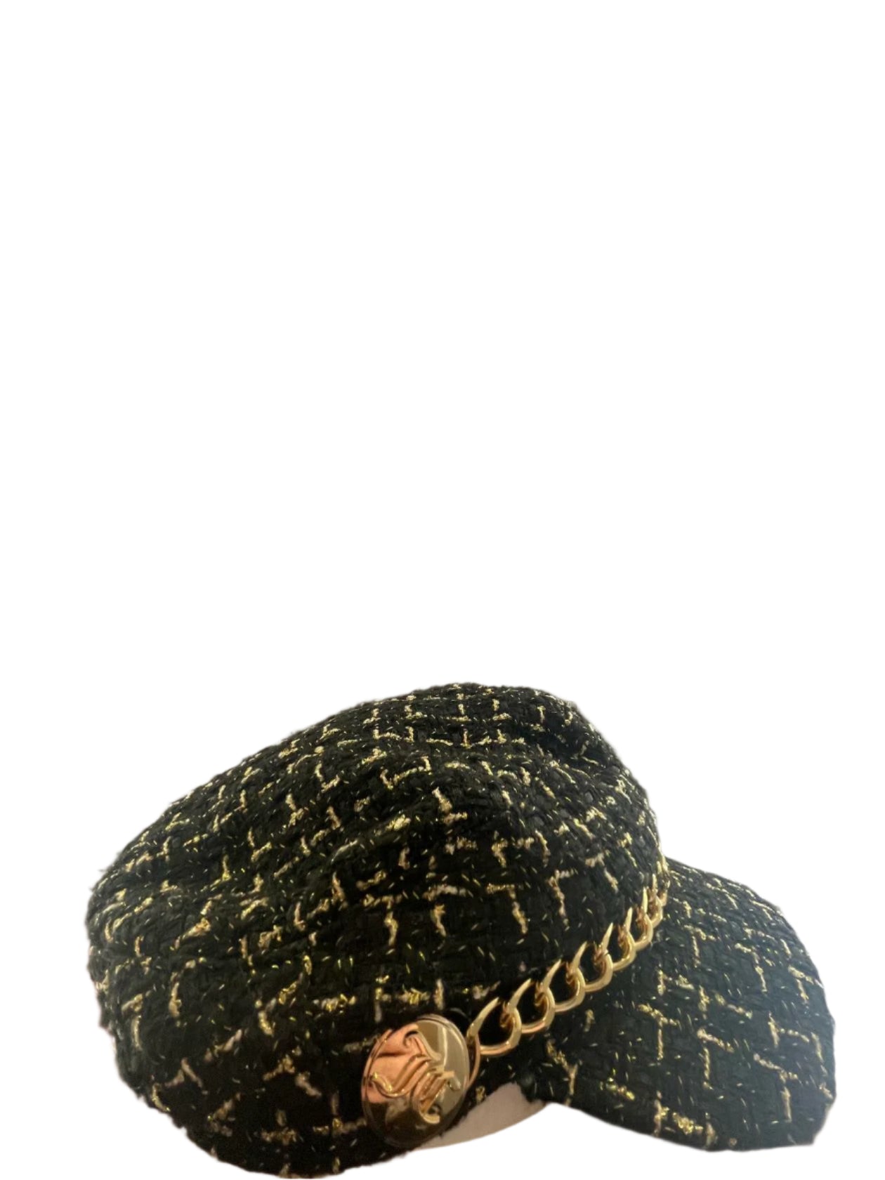 Juicy Couture Womens Newsboy Hat - Black/Gold - Universal - New