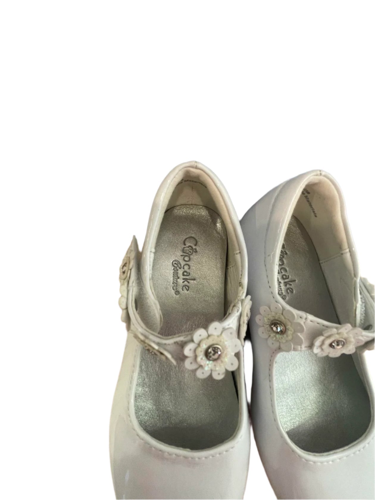 Cupcake Couture Kids Strap Shoes Floral - White - 8M - Very Good