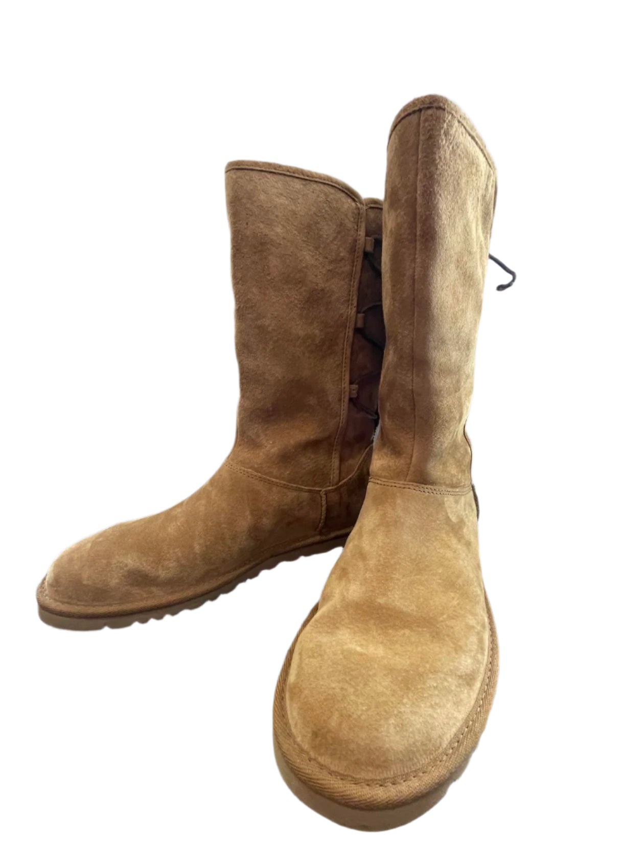 UGG Womens Boots Tall Braided Tasman Chestnut - Brown - 8 - Very Good