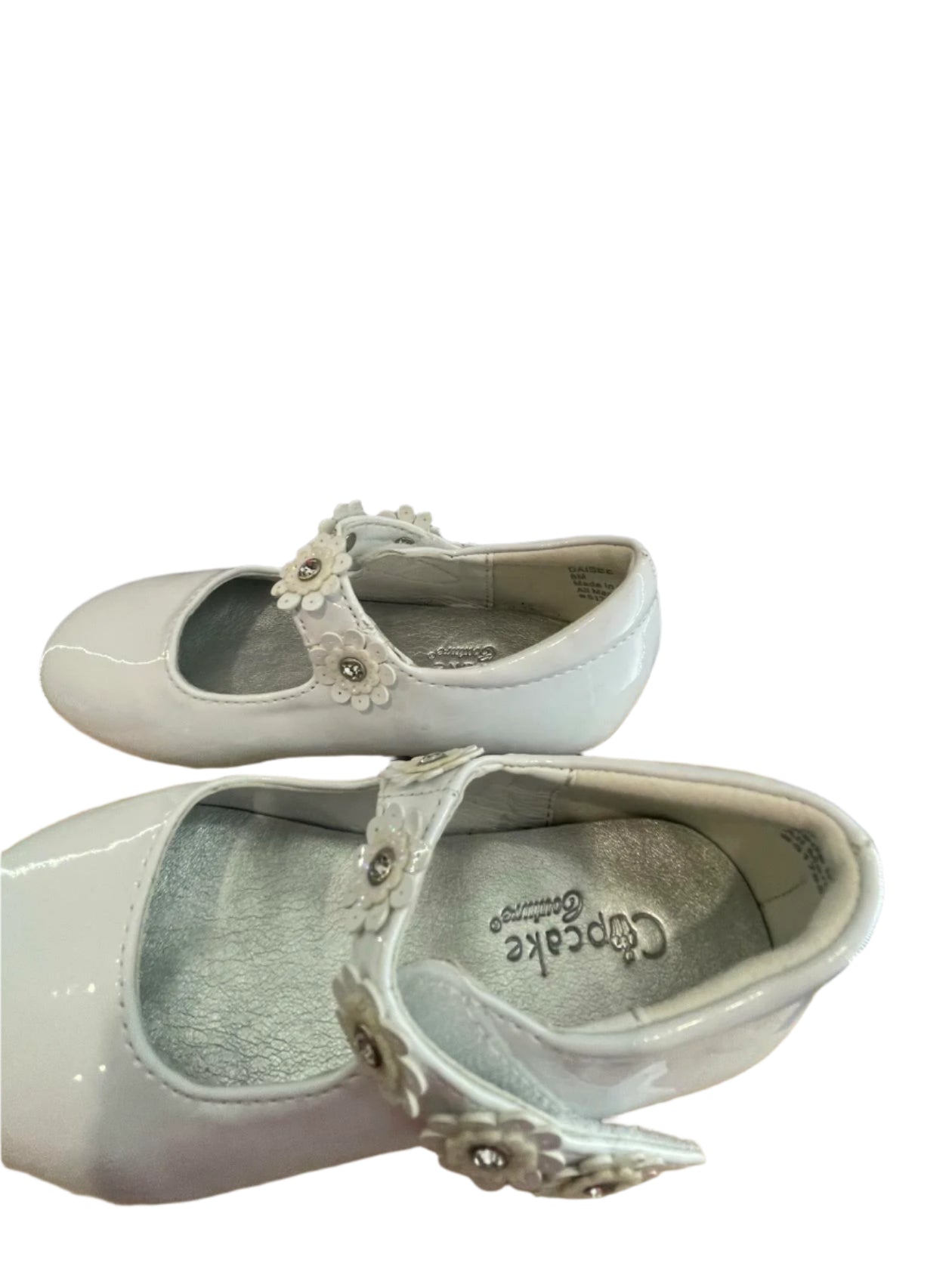 Cupcake Couture Kids Strap Shoes Floral - White - 8M - Very Good