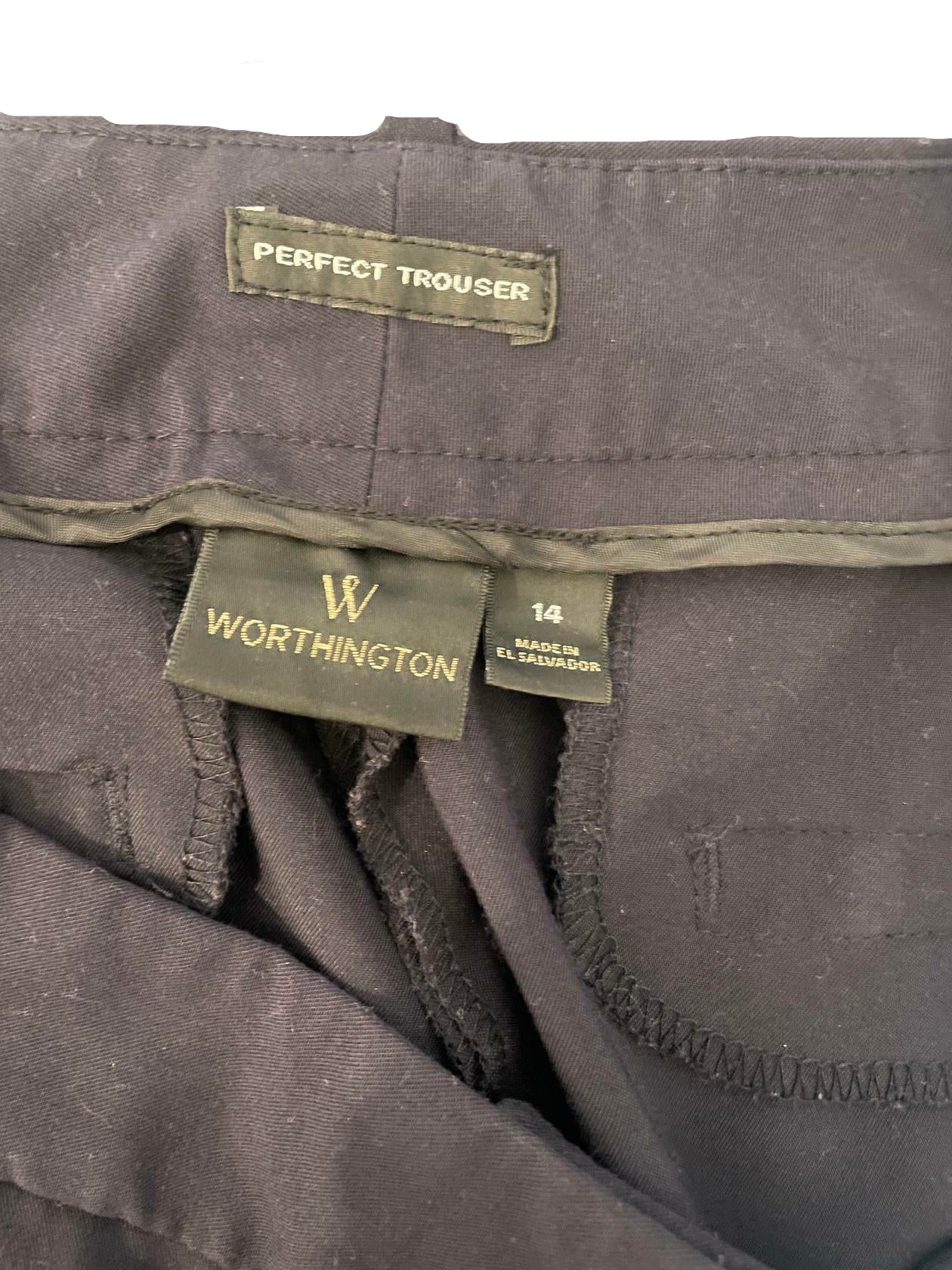 Worthington Womens Dress Pants Perfect Curvy Fit - Navy - 16 - Very Good