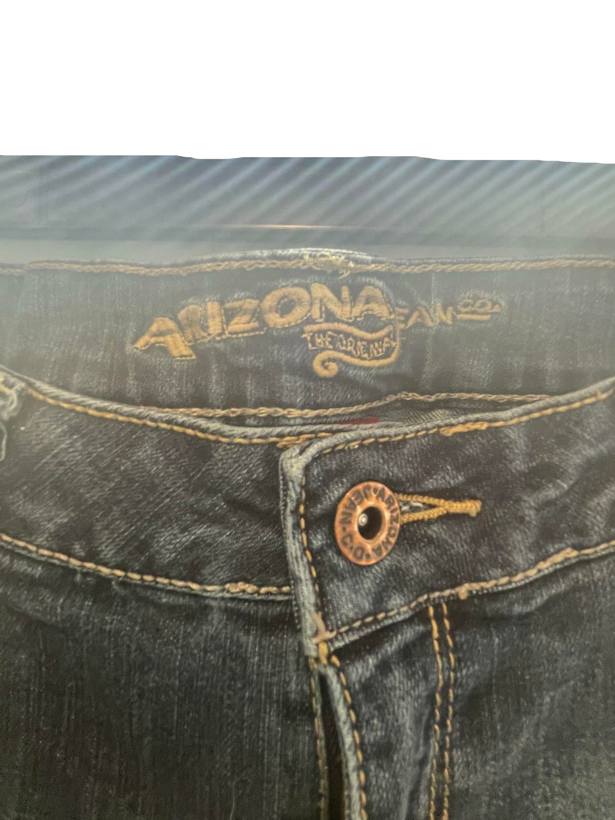 Womens Arizona Jean Company Skinny Jeans Dark Wash - Size 13 Average - Blue - Very Good