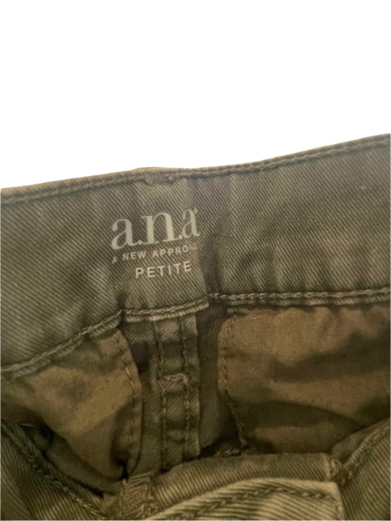 A.N.A. Womens Denim Pants Skinny Ankle Petite - Green - 8P - Very Good