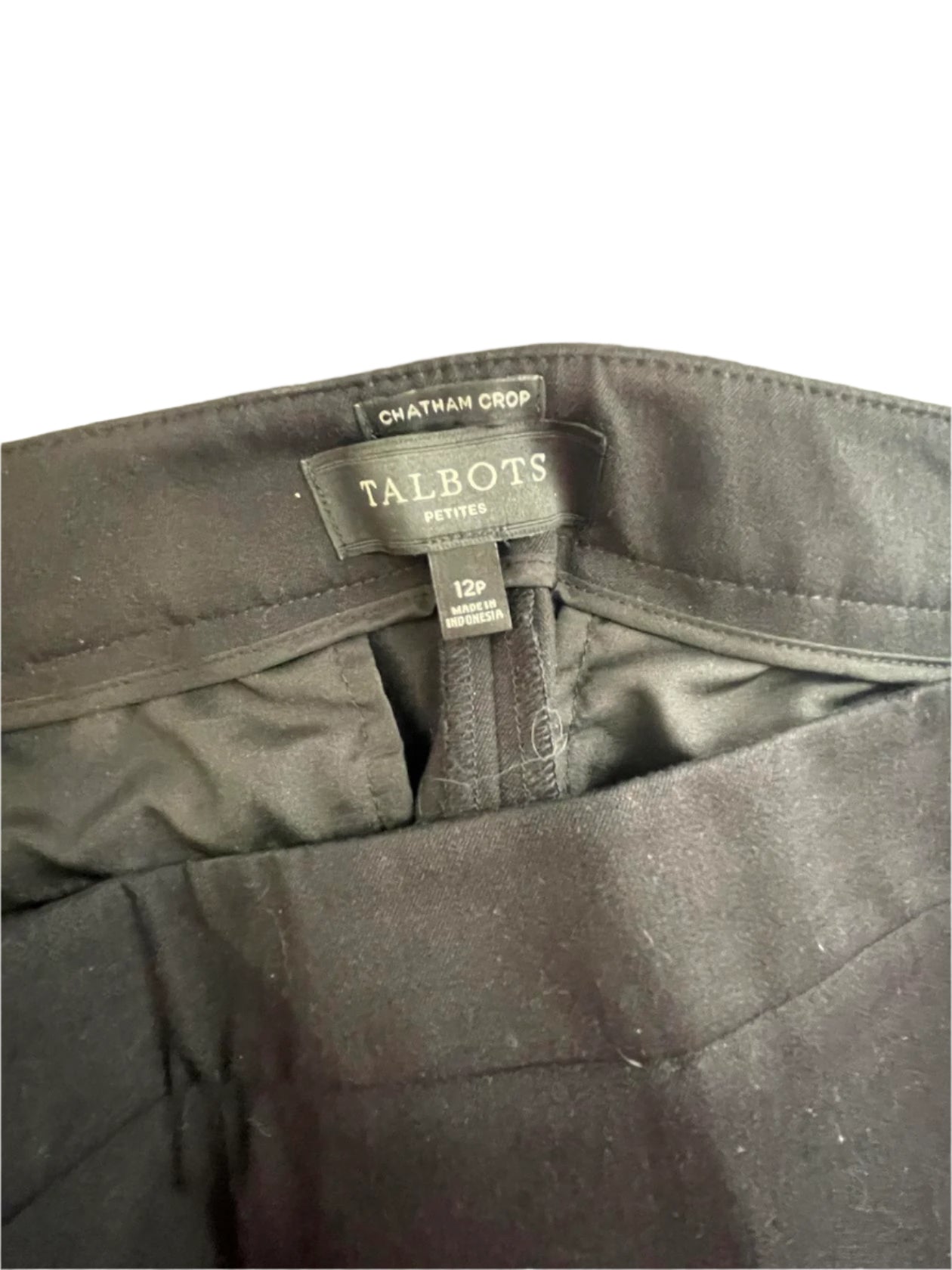 Talbots Womens Capri Pants Chatham Crop Side Zip Petite - Black - 12P - Very Good