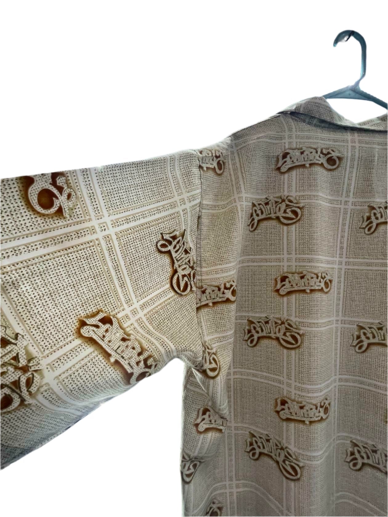 South Pole Mens Short Sleeve Button Down Shirt All-Over Print 82628 - Brown - XXL - Like New