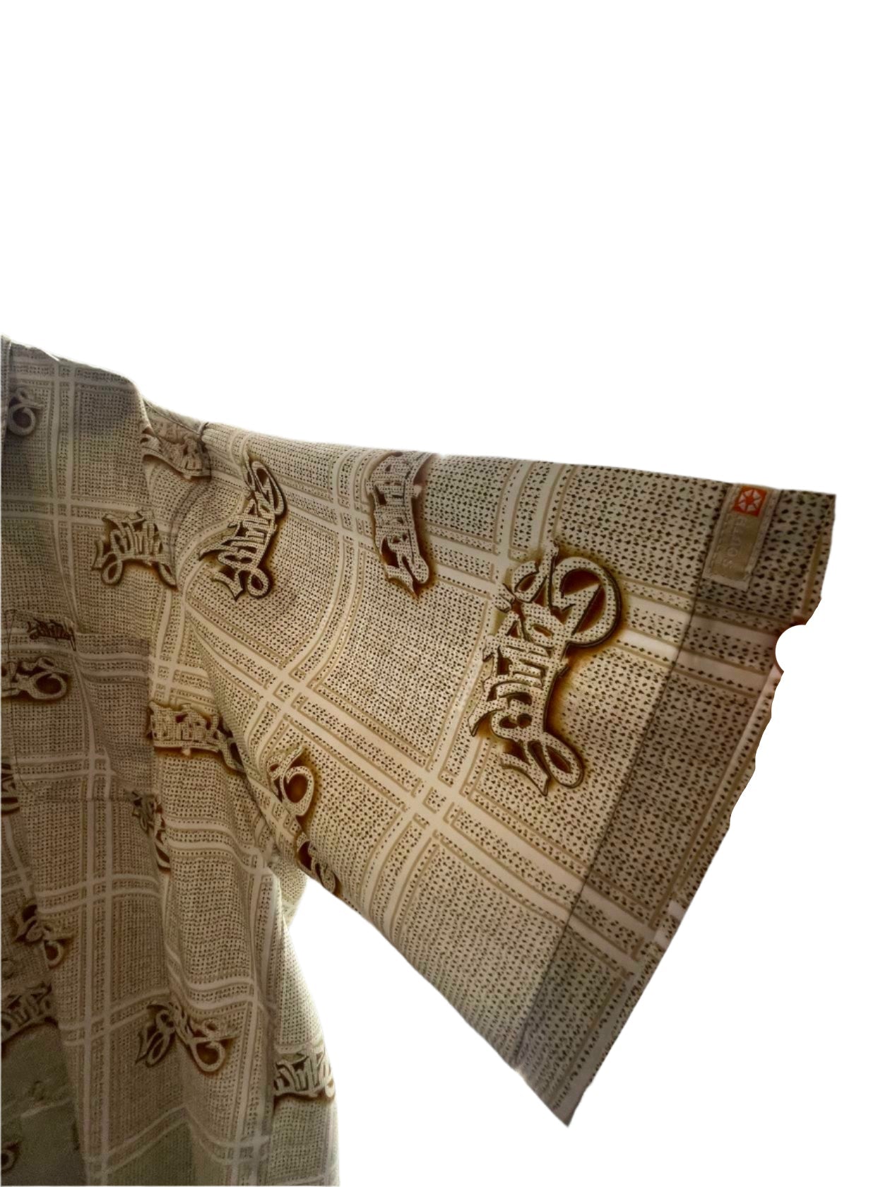 South Pole Mens Short Sleeve Button Down Shirt All-Over Print 82628 - Brown - XXL - Like New