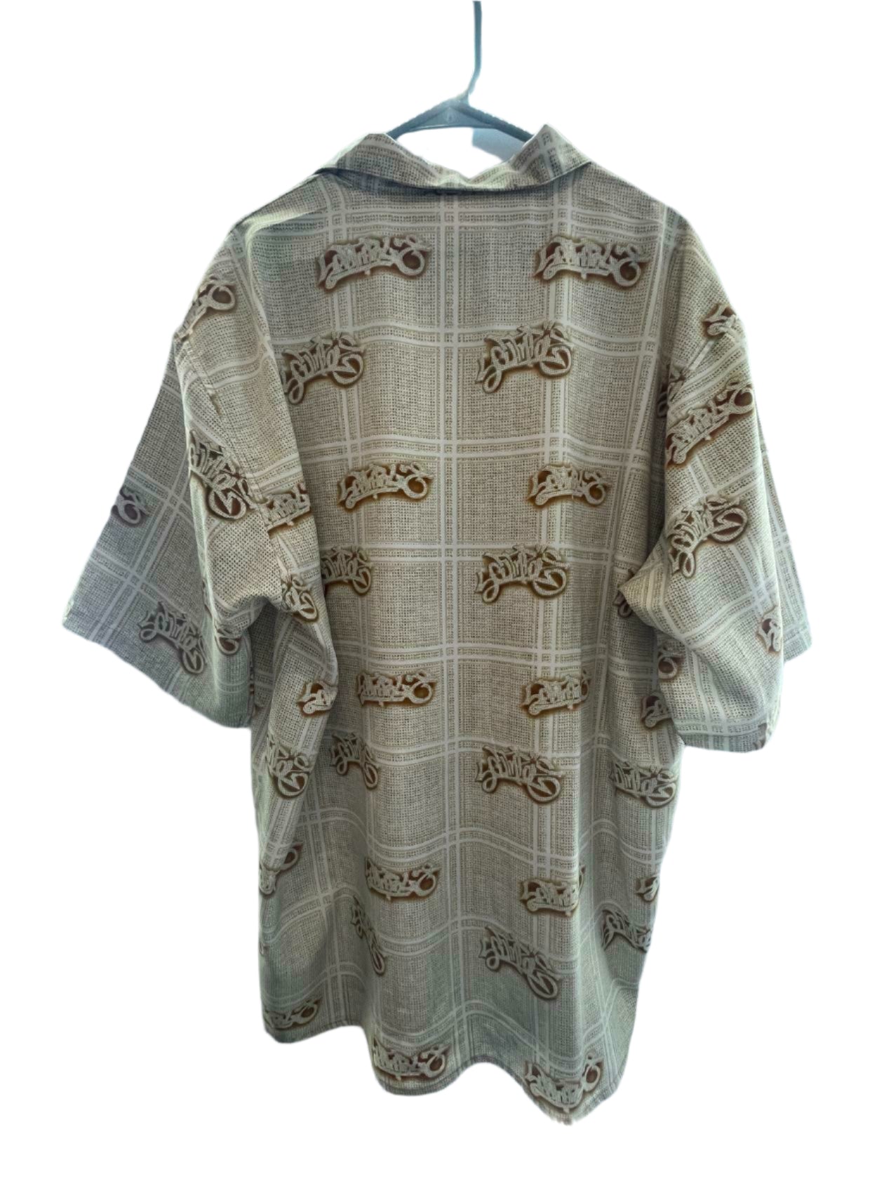 South Pole Mens Short Sleeve Button Down Shirt All-Over Print 82628 - Brown - XXL - Like New