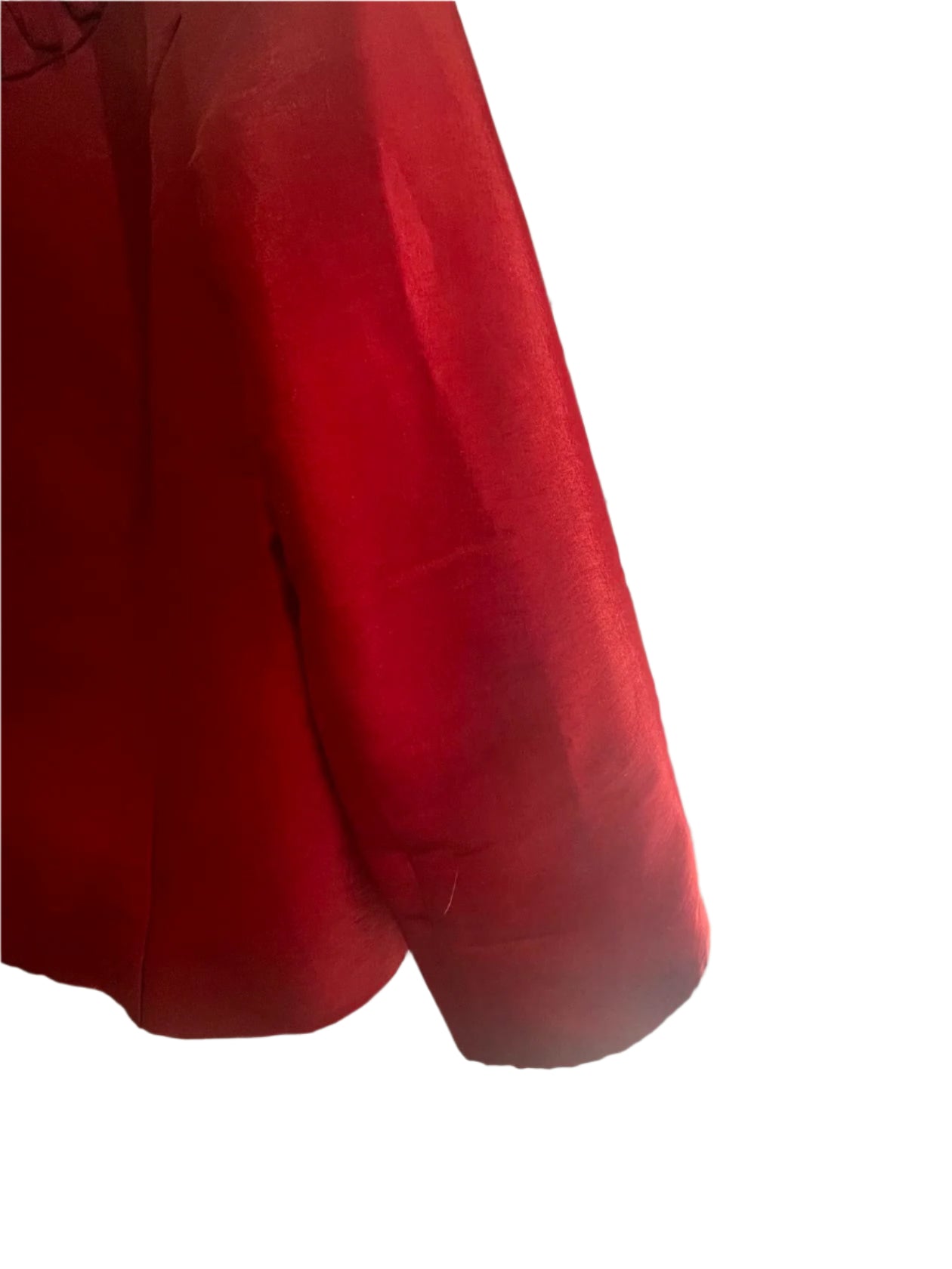 Nicolette Womens Blazer Ruffles Bedazzled Buttons Formal Casual - Red - 18 - Very Good