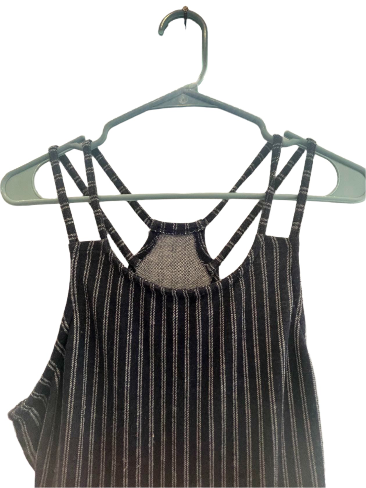 Derek Heart Womens Dress Striped Maxi Strap - Blue - Large - Very Good