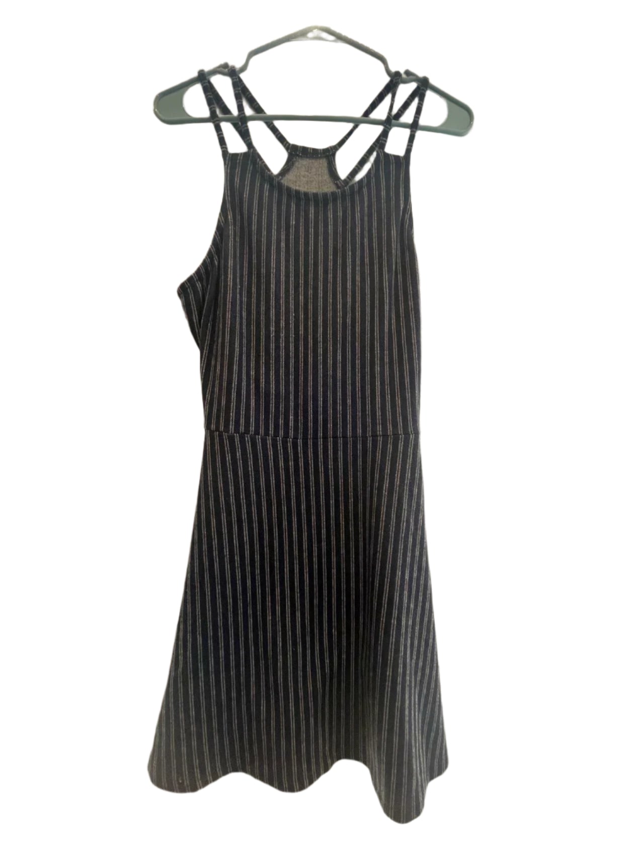Derek Heart Womens Dress Striped Maxi Strap - Blue - Large - Very Good