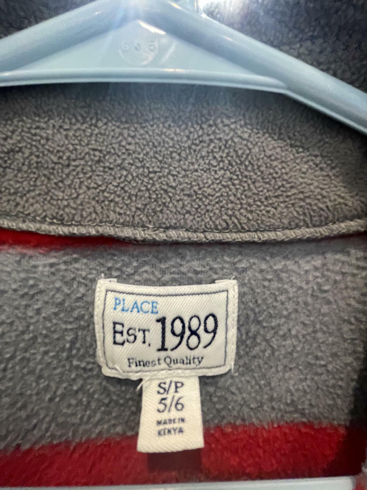 Childrens Place Kids Pullover Zipper Striped - Gray - 56 - Very Good