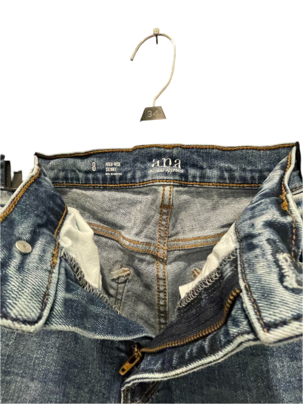 A.N.A. Womens Jeans Denim High Rise Skinny - Blue - 8 - Very Good