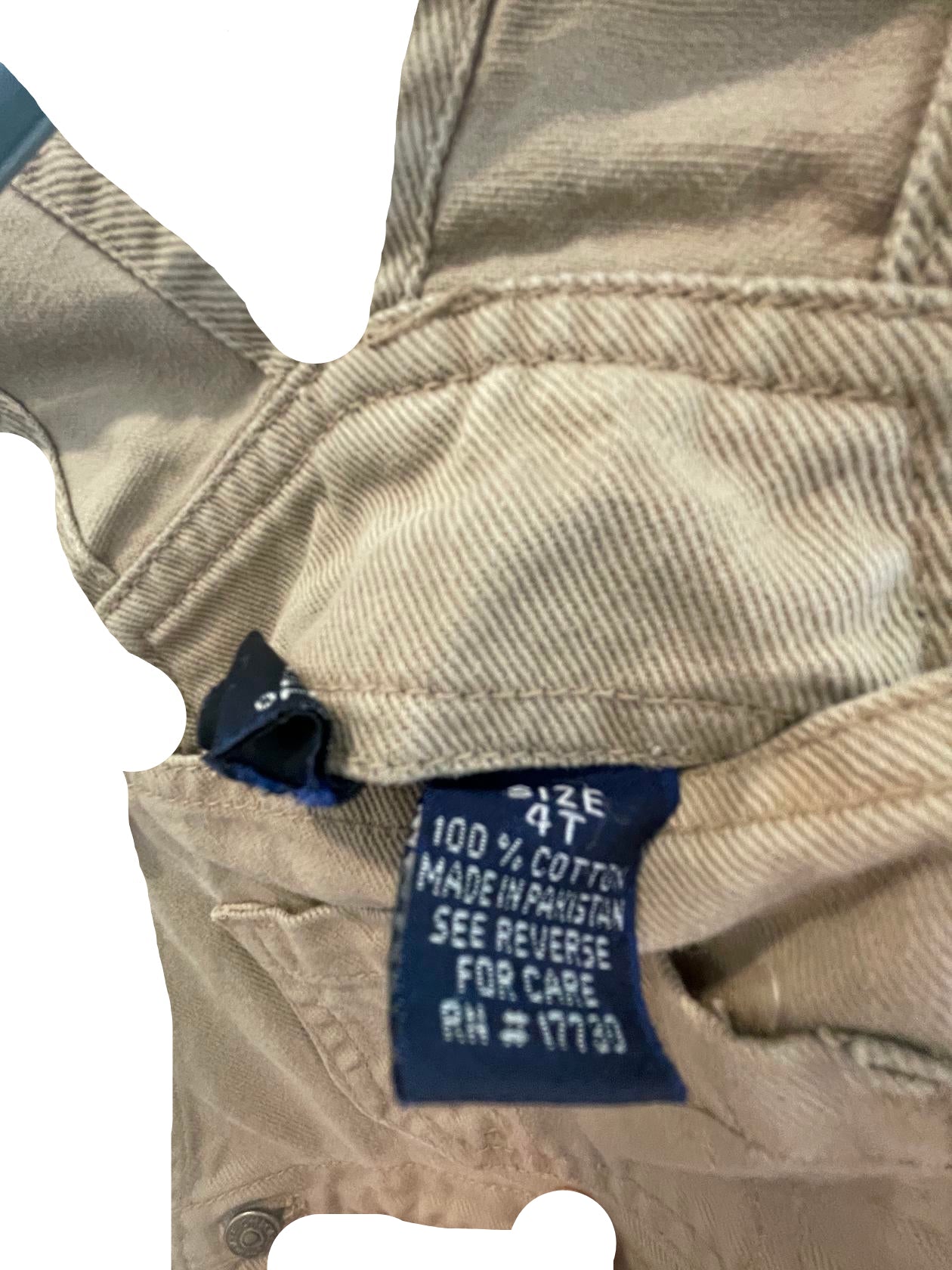 Unisex boys and girls Cherokee Khaki Overalls sz 4t 100 cotton - Very Good