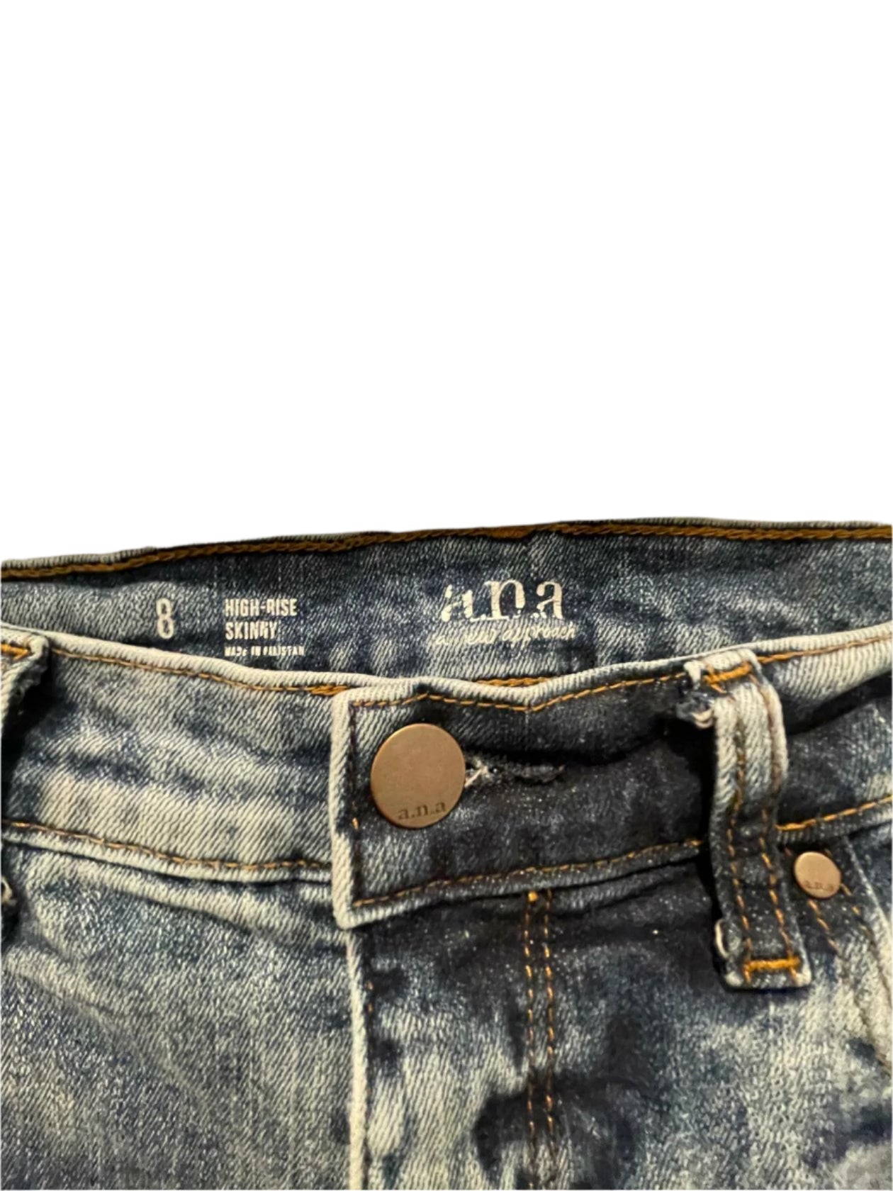 A.N.A. Womens Jeans Denim High Rise Skinny - Blue - 8 - Very Good