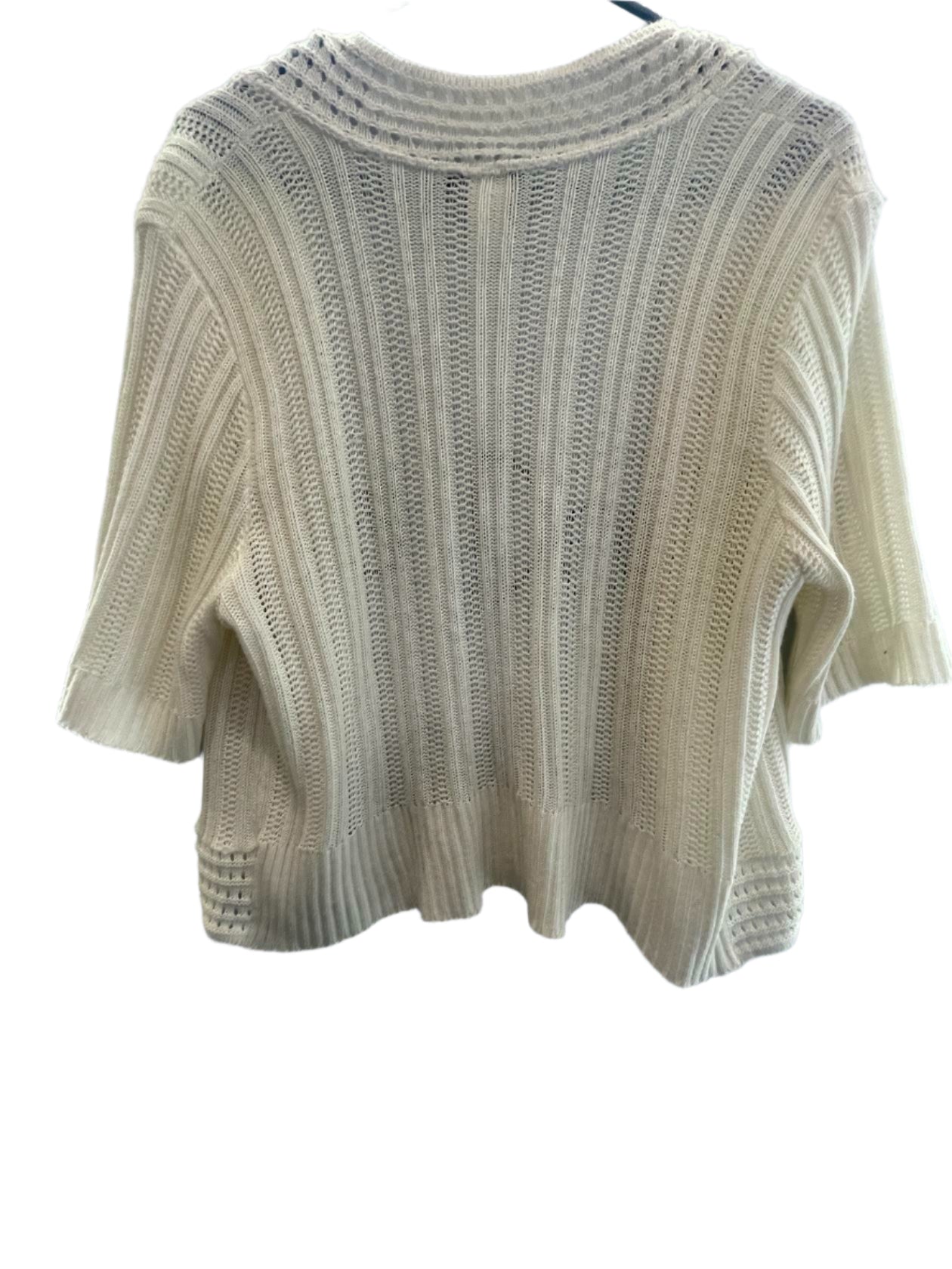 Intriguing Threads Womens Cardigan Half-Sleeve No Closure - White - 1X - Very Good