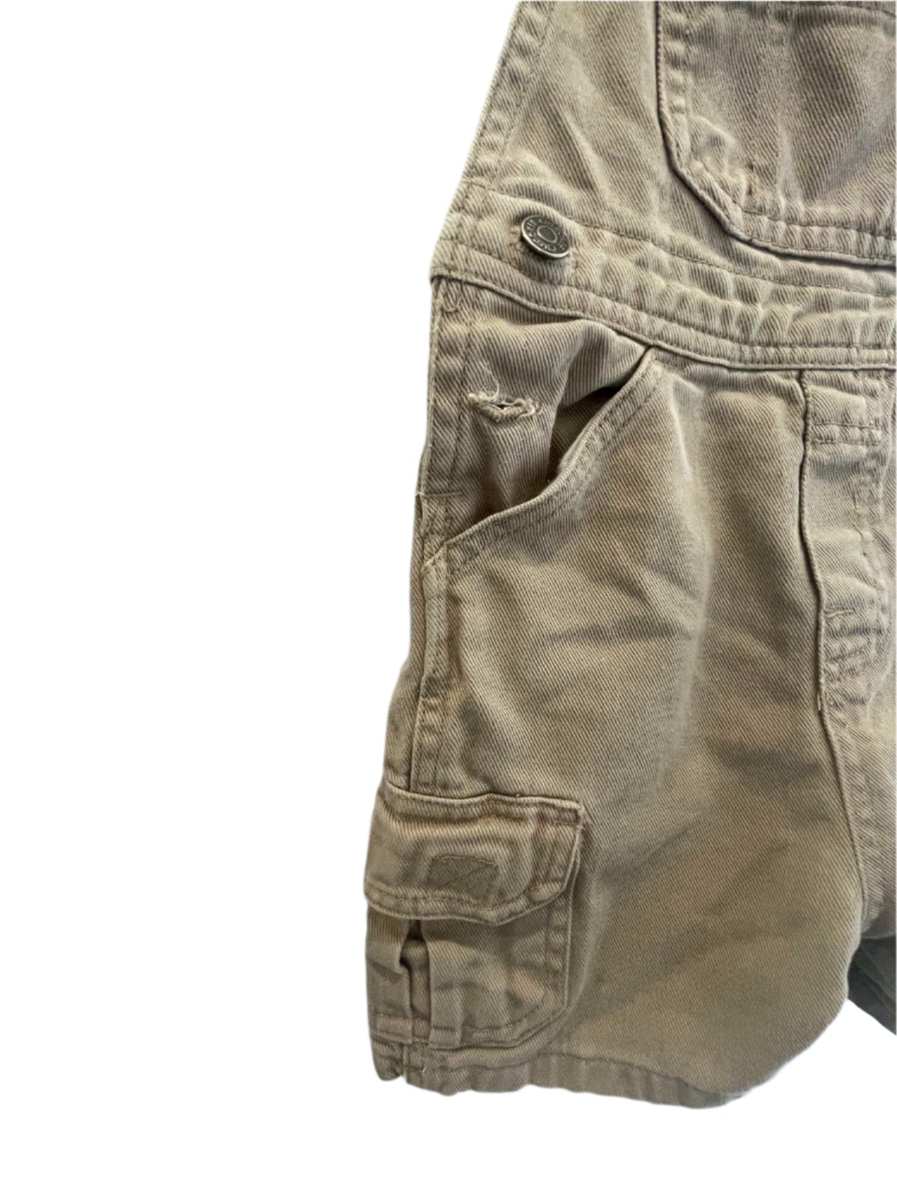 Unisex boys and girls Cherokee Khaki Overalls sz 4t 100 cotton - Very Good