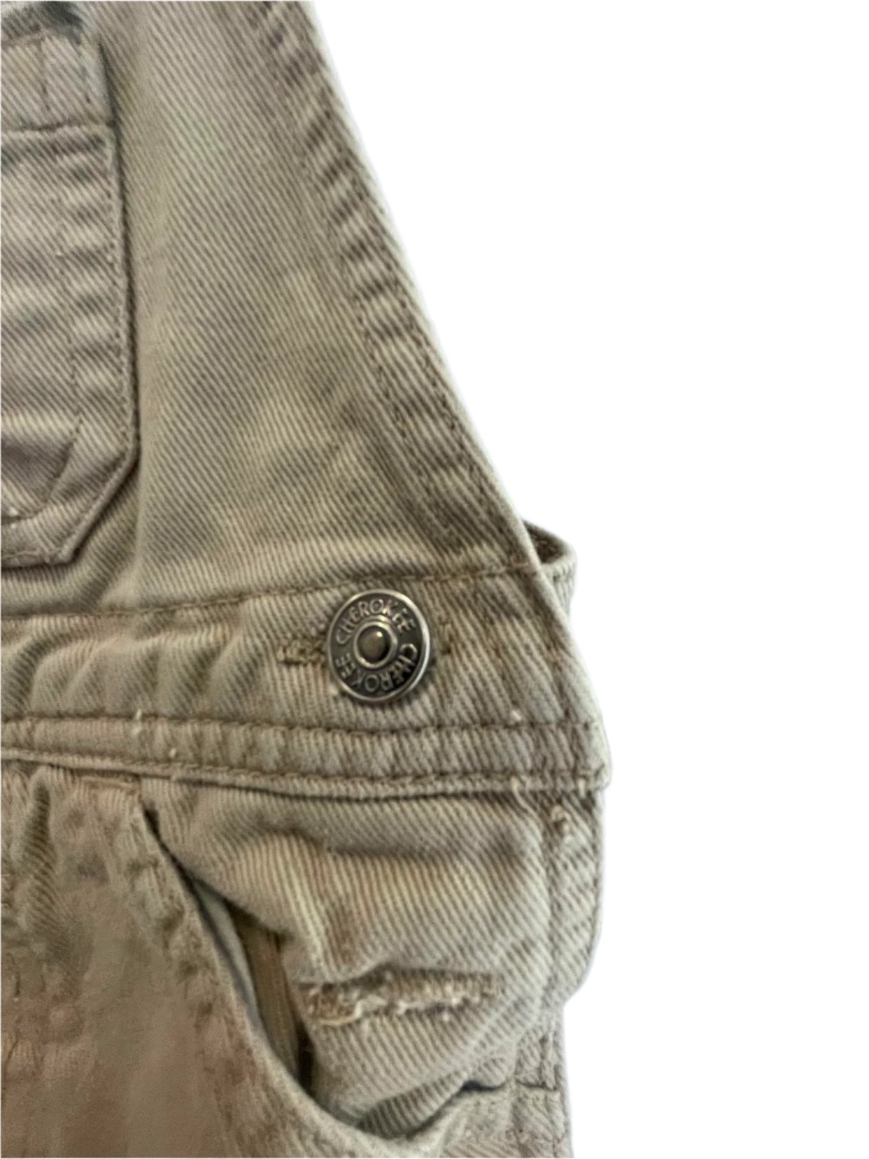 Unisex boys and girls Cherokee Khaki Overalls sz 4t 100 cotton - Very Good