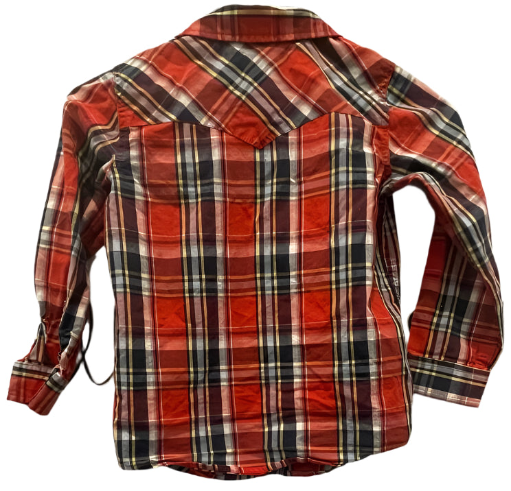 Little LEVIS Kids Long Sleeve Button Down Shirt Plaid - Blue - Small - Very Good