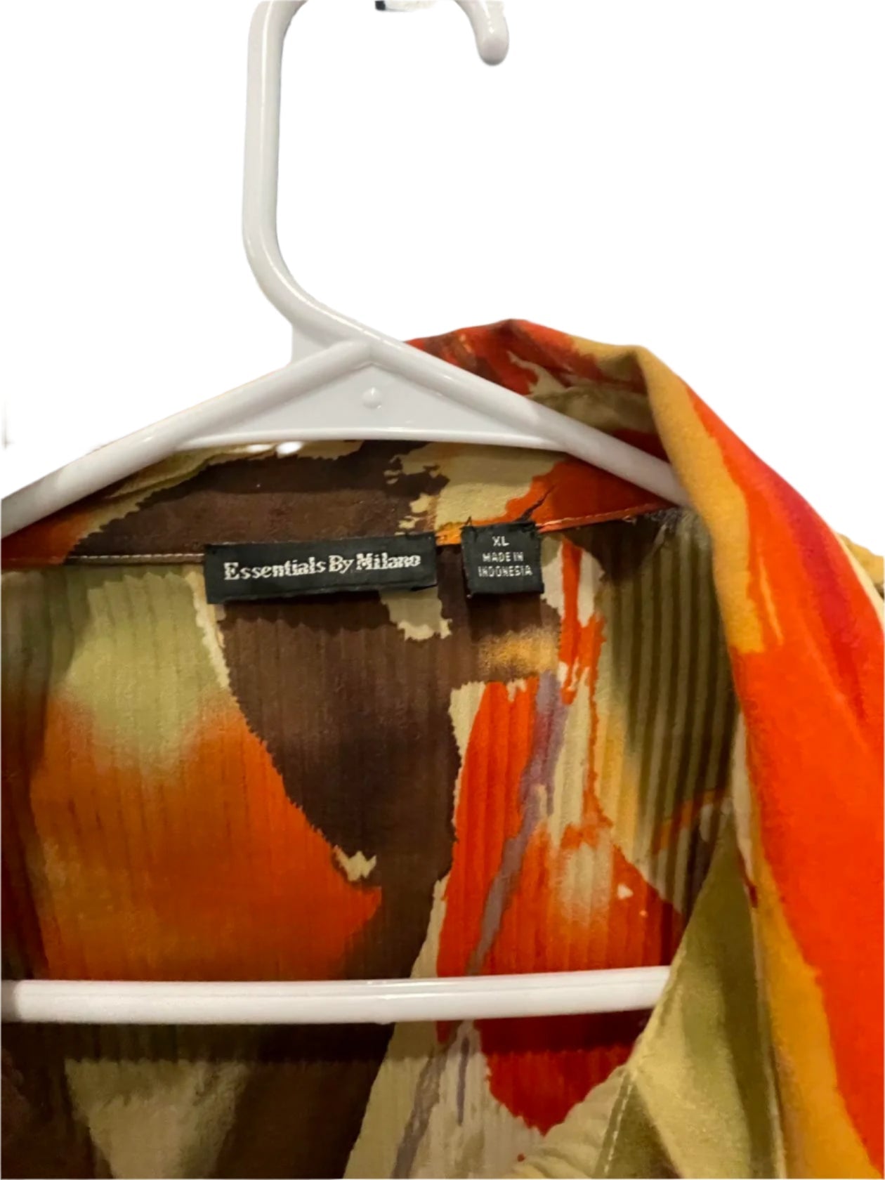 Essentials by Milano Womens Blouse Floral Peat Flowers - Red - XL - Very Good