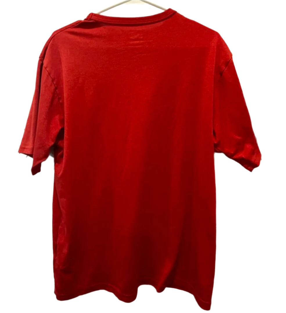 Nike Mens T-Shirt Dri-Fit Stitched Logo - Red - Small - Like New