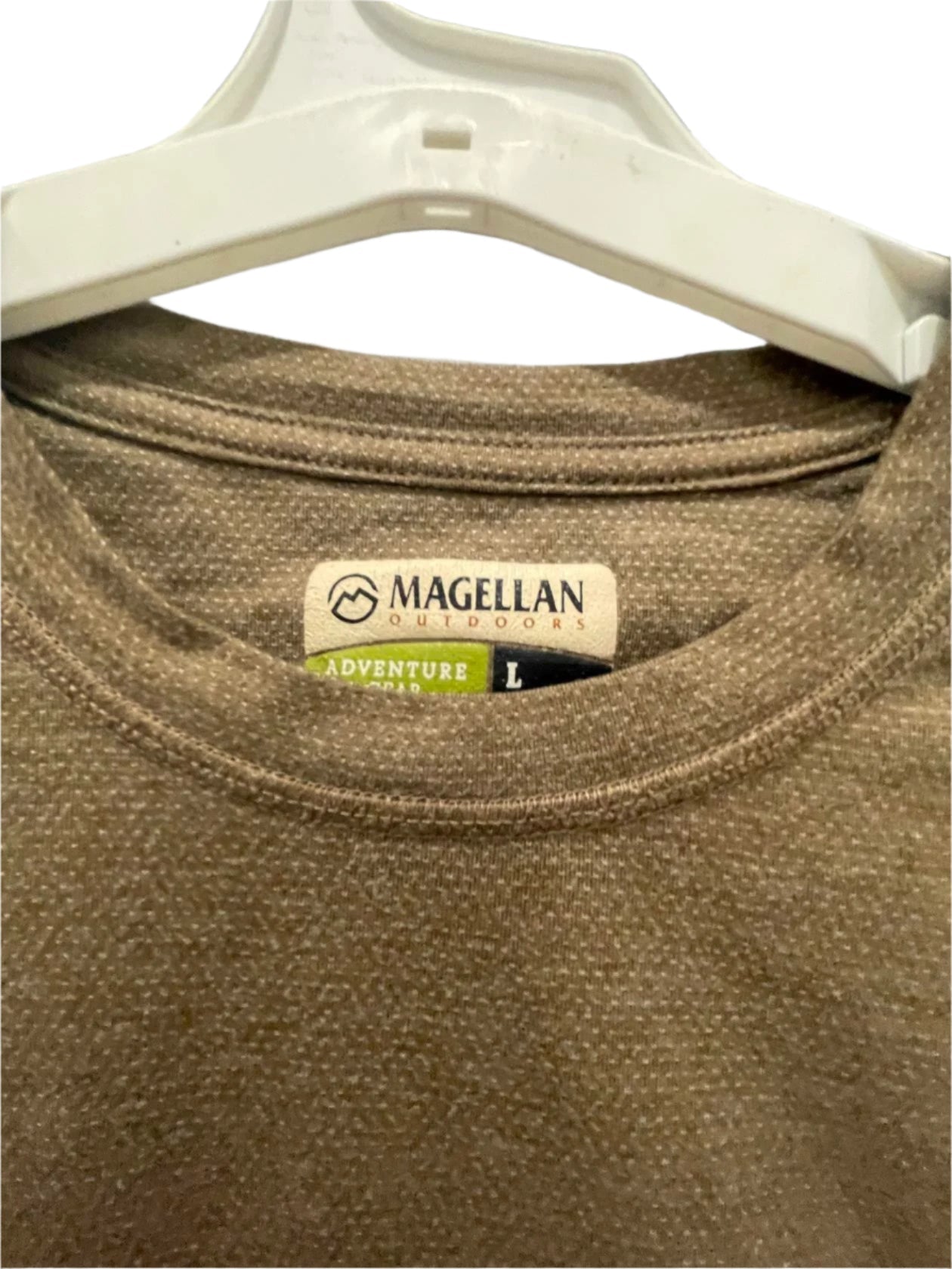 Magellan Mens Long Sleeve Active T-Shirt Outdoor Fishing - Brown - Large - Like New