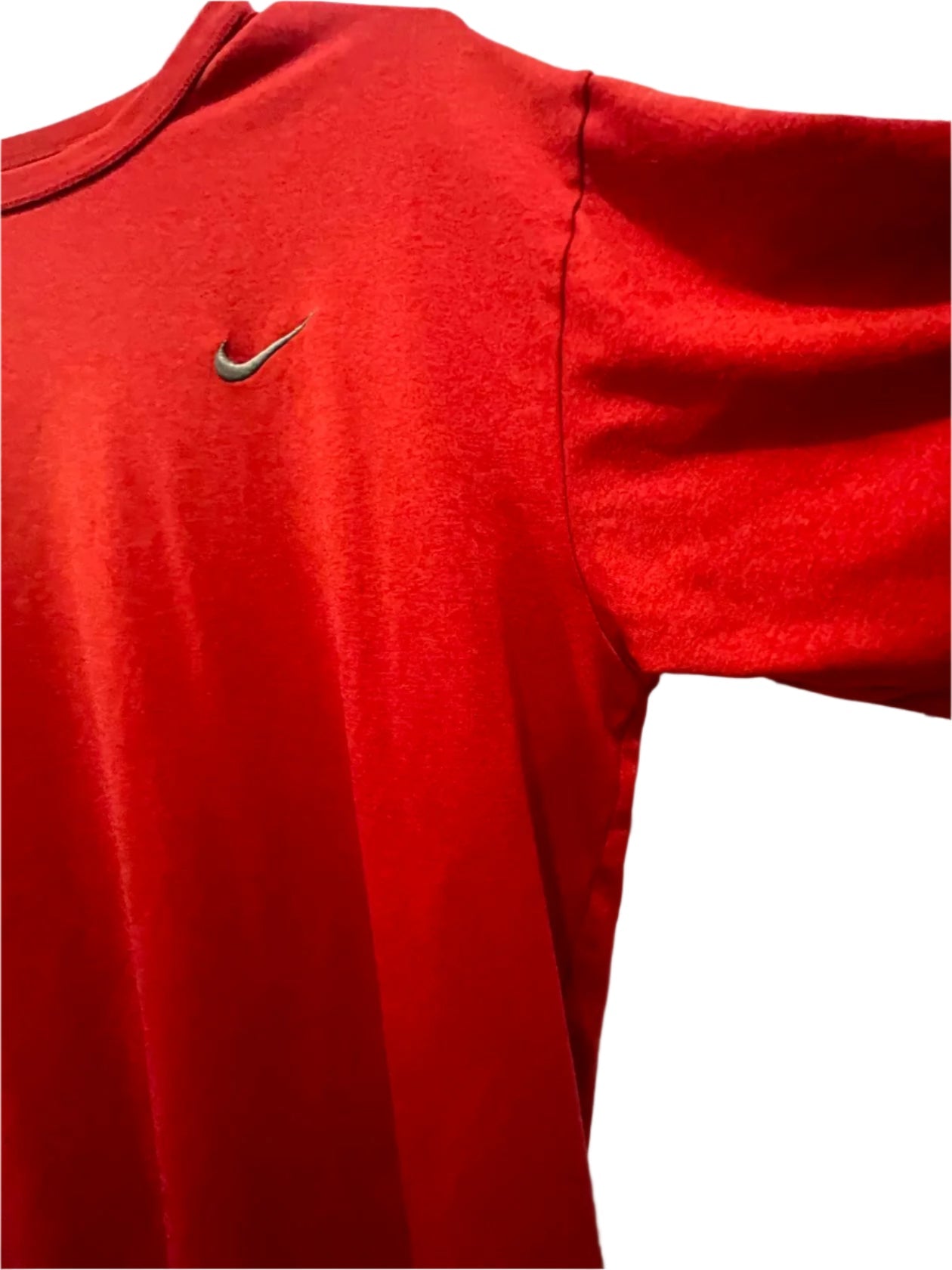 Nike Mens T-Shirt Dri-Fit Stitched Logo - Red - Small - Like New